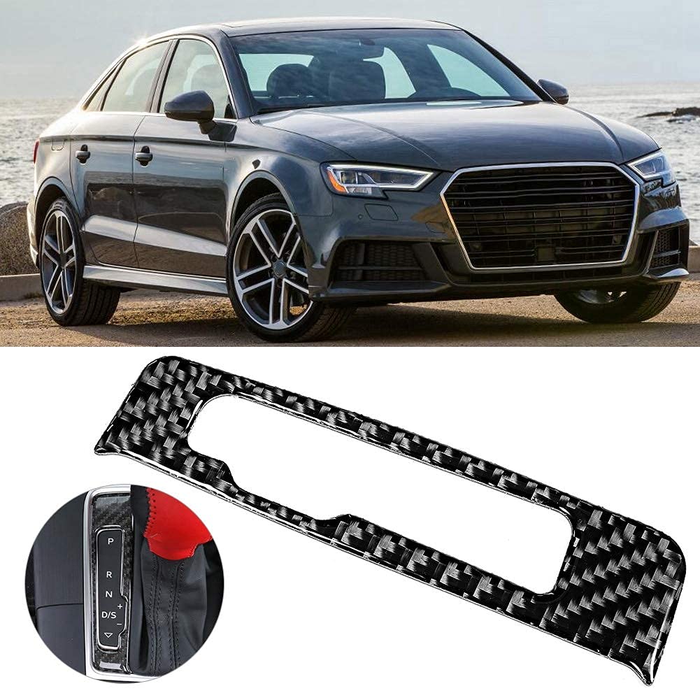 Aramox Gear Panel Trim Cover, Carbon Fiber Sticker Decor Fits For Audi A3 8V 2014-2019