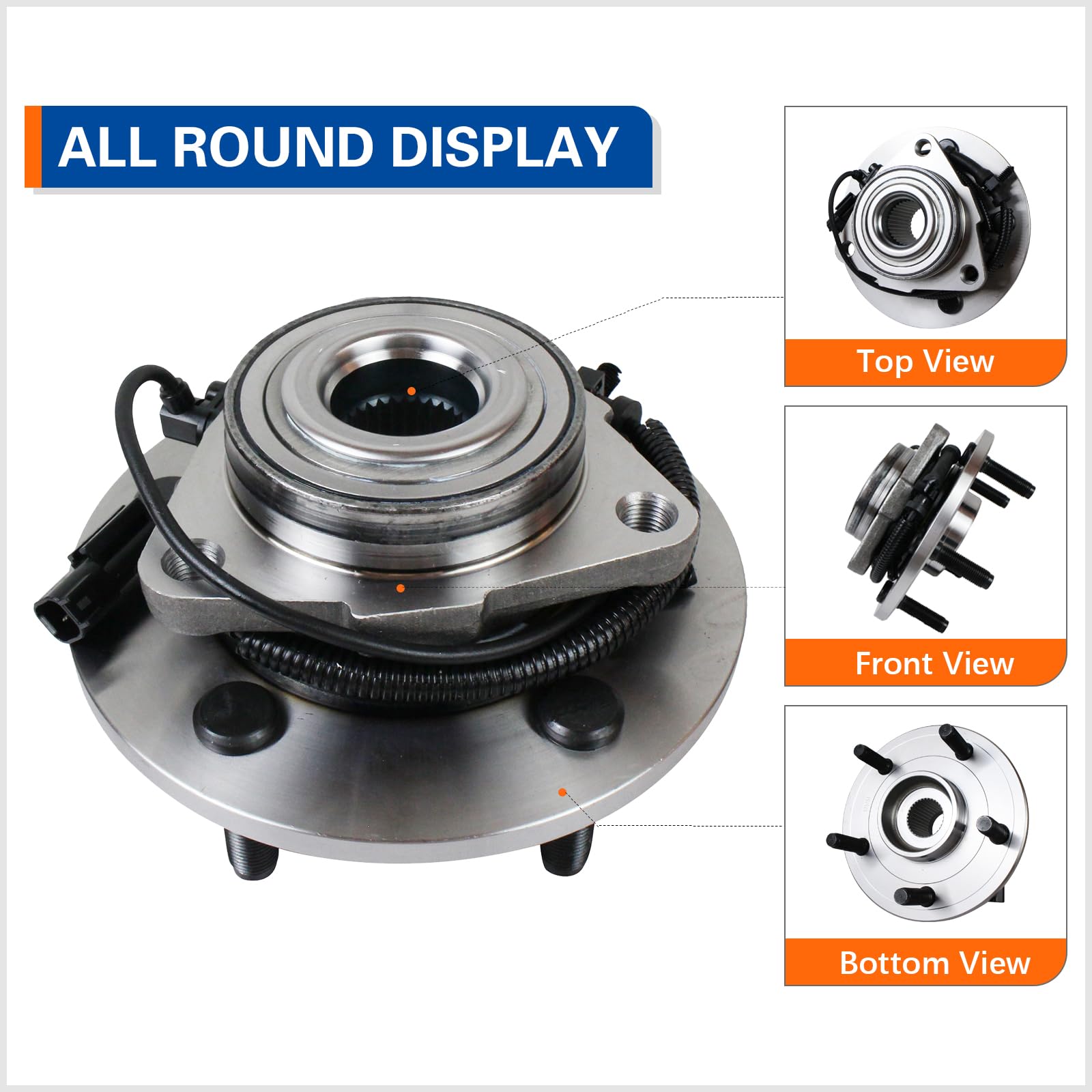 PAROD Front Wheel Hub and Bearing Assembly for 2012-2018 Ram 1500 & 2019 Ram 1500 Classic, 5 Lugs, with ABS