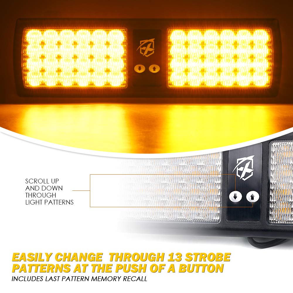 Xprite White Red 48Led Visor Strobe Flashing Lights Sunshield Hazard Warning Light For Law Enforcement Emergency Vehicles Trucks