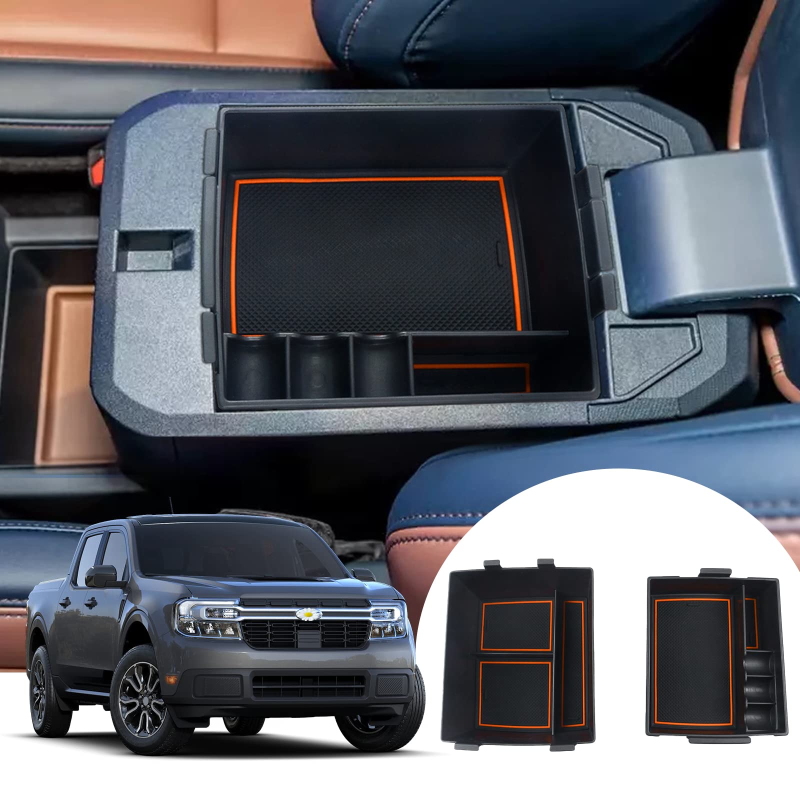 SHAOHAO for 2023 2024 Ford Maverick Center Console Organizer, Fit for 2022 2023 2024 Ford Maverick XL/XLT/Lariat Pickup Truck Ma