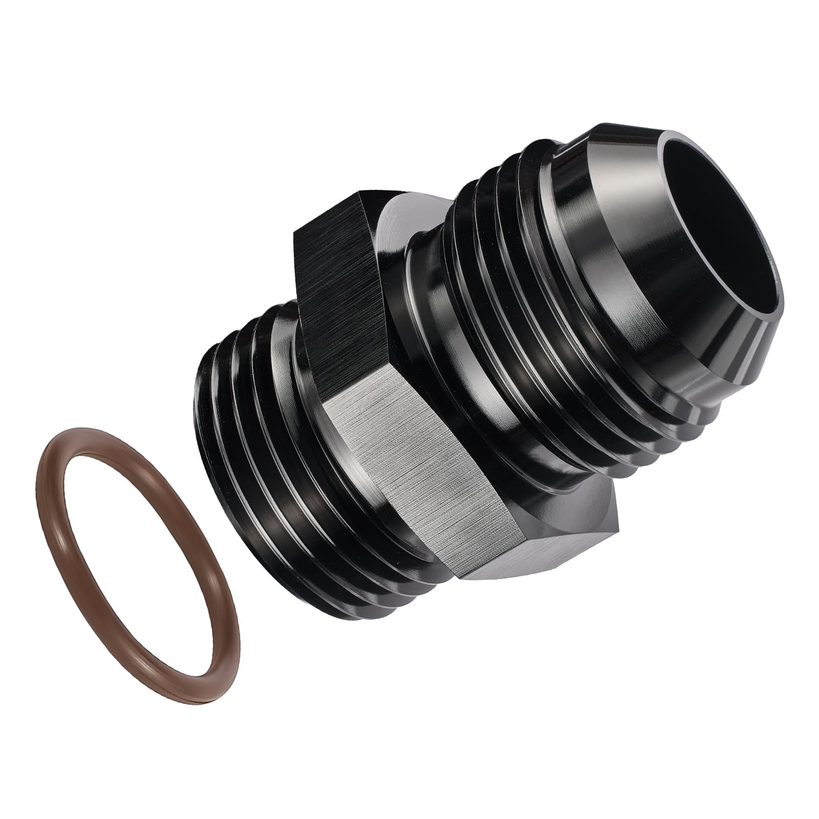EVIL ENERGY 12AN Flare to 12AN ORB Male 1PC Fuel Rail Adapter Fitting Black