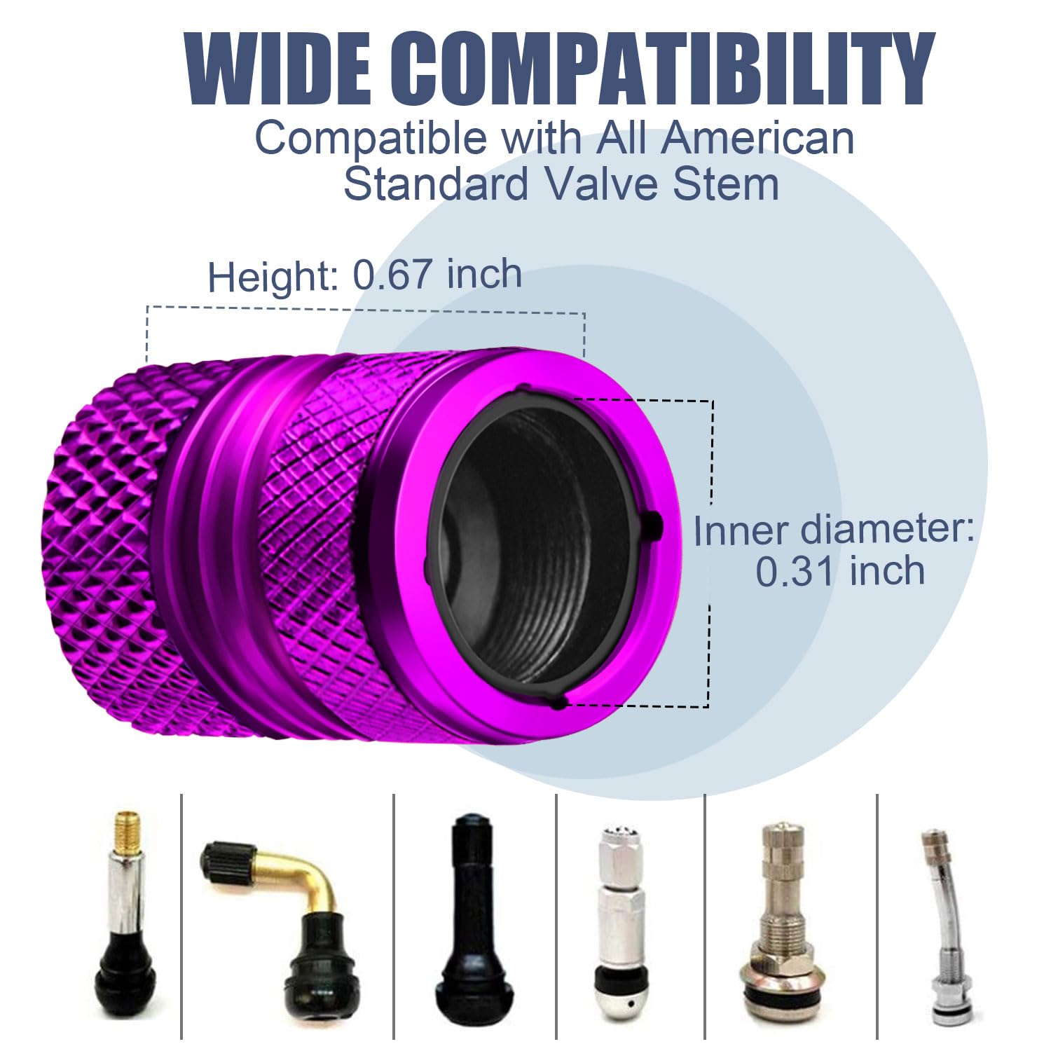 Tire Valve Stem Caps - 4 Pack Anti-Corrosion Premium Anodized Alloy Tyre Air Valve Caps Cat Dog Paw For Car Suv Bike Purple