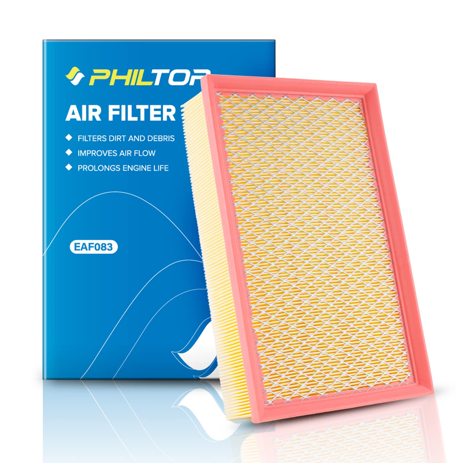 PHILTOP Engine Air Filter, EAF083 (CA11876) Replacement for Jetta Gas 2.0L (2019), Tiguan (2018-2021), A3 (2015-2020), Golf (201