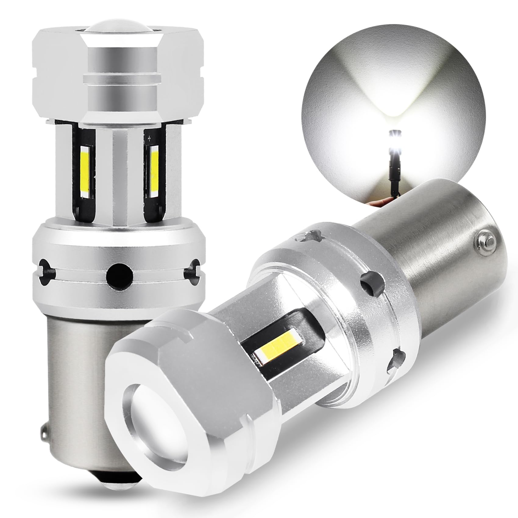 Phinlion 3600 Lumens 1156 Led Reverse Bulbs Super Bright P21W Ba15S 3497 7506 1141 Led Replacement With Projector For Car Truck