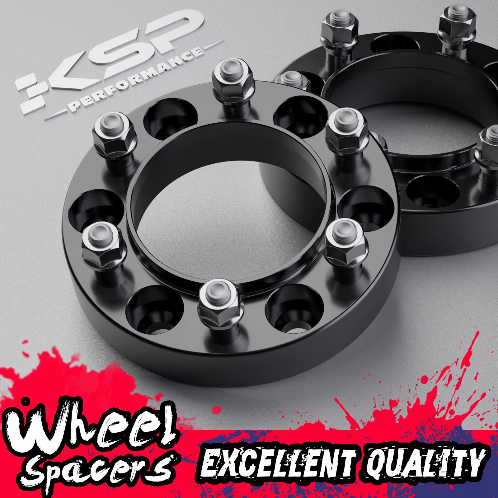 KSP PERFORMANCE 1.25" Wheel Spacers 6x5.5 Hub Centric Aluminum Black 4Pc Set for 4Runner Tacoma Tundra FJ Cruiser Sequoia