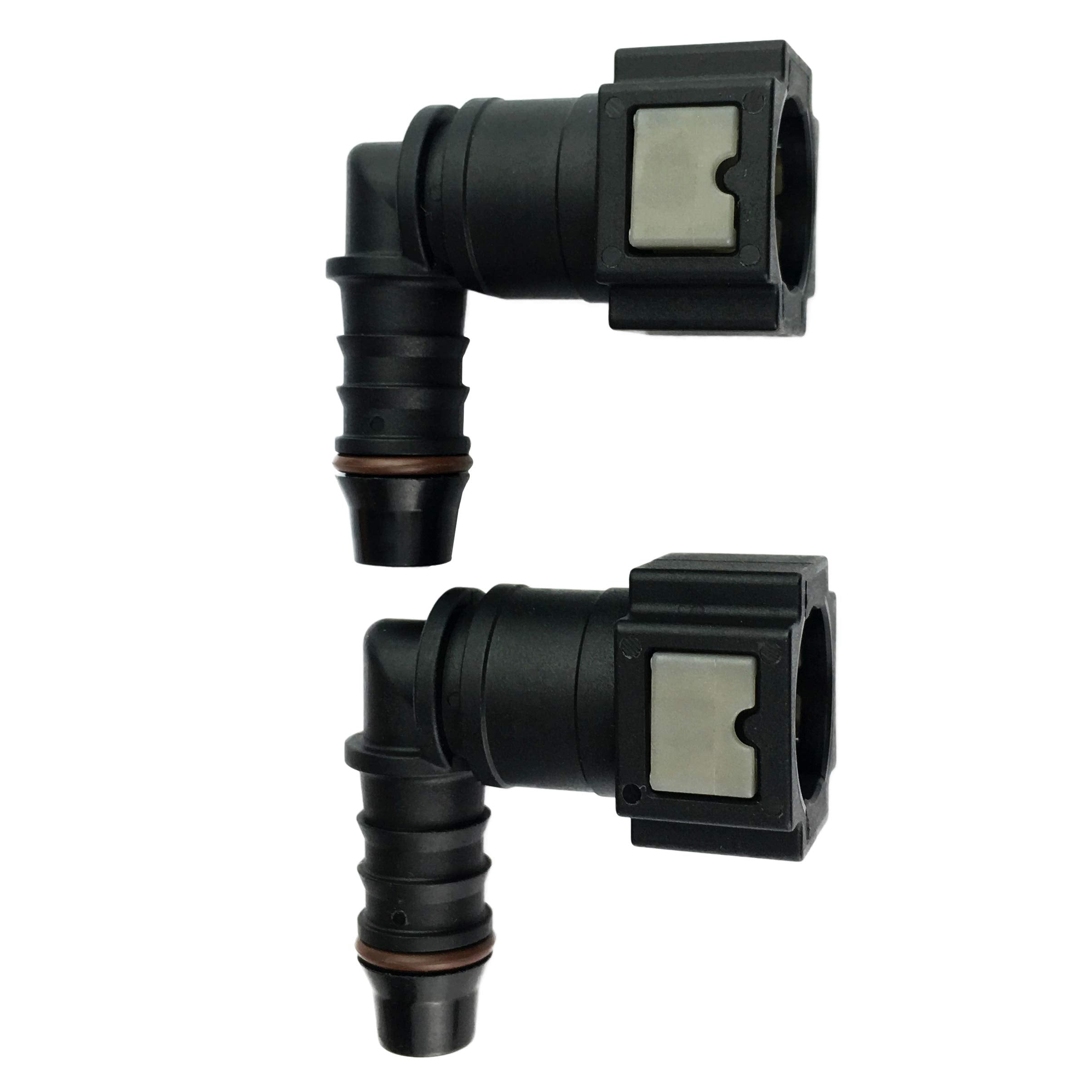 Fuel Line Quick Dis-Connect/Connector 3/8 Bundy Female To Barb Straight For 3/8 Steel To 1/4 Nylon Tubing, Pack Of 2