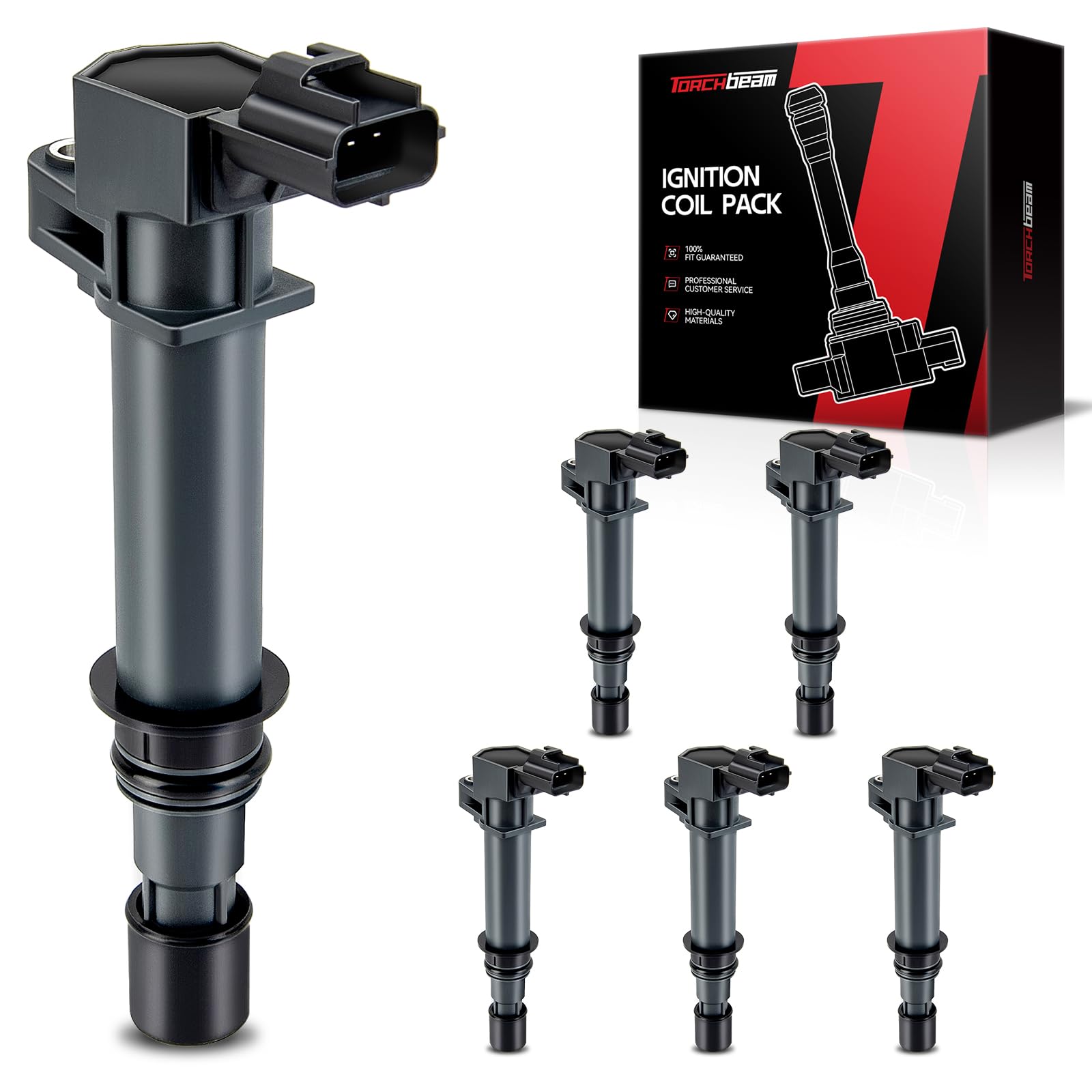 Torchbeam 6 Packs Ignition Coil UF270 Fit for Dodge Ram Jeep Mitsubishi Dakota Durango 1500 Commander Grand Cherokee Raider 4.7L