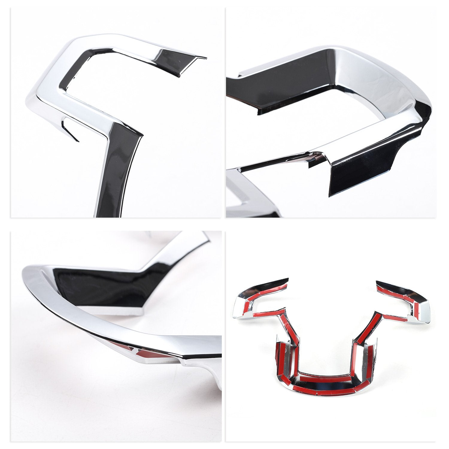 Voodonala Chrome Steering Wheel Cover Trim for 2015-2017 Ford F150 F250 F350, ABS, Large Size
