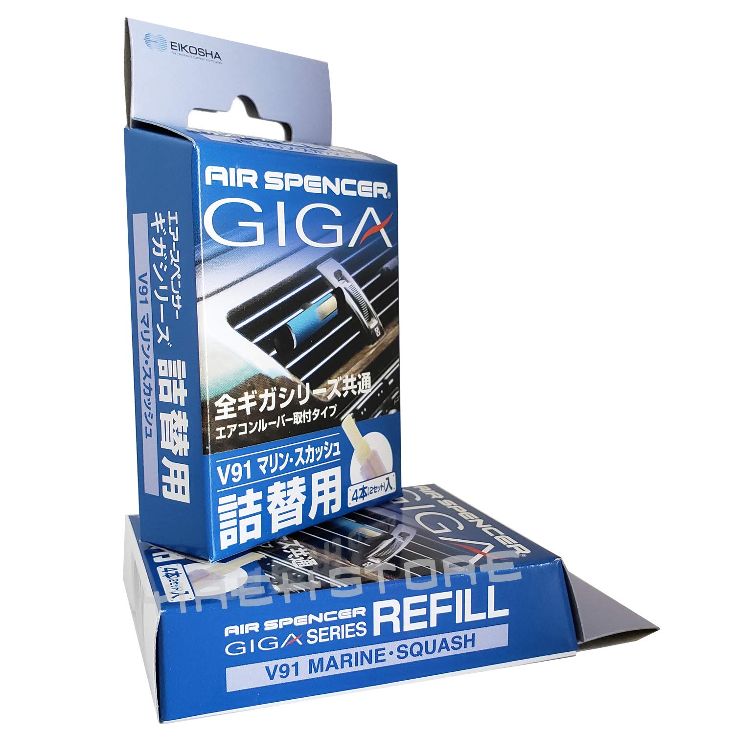 Eikosha Air Spencer Giga Clip Refill 3-Box Marine Squash Scent, Design for GIGA Clip, Clipia, Clipia II, Bijou, Cross, LuxDry, R
