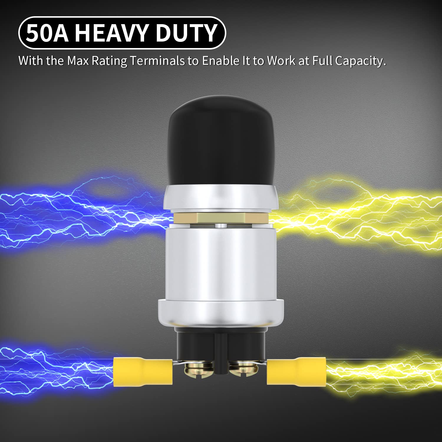Daiertek Push Start Button Switch 12V 50A Heavy Duty Momentary Push Button Switch Waterproof Weatherproof Engine Starter Marine