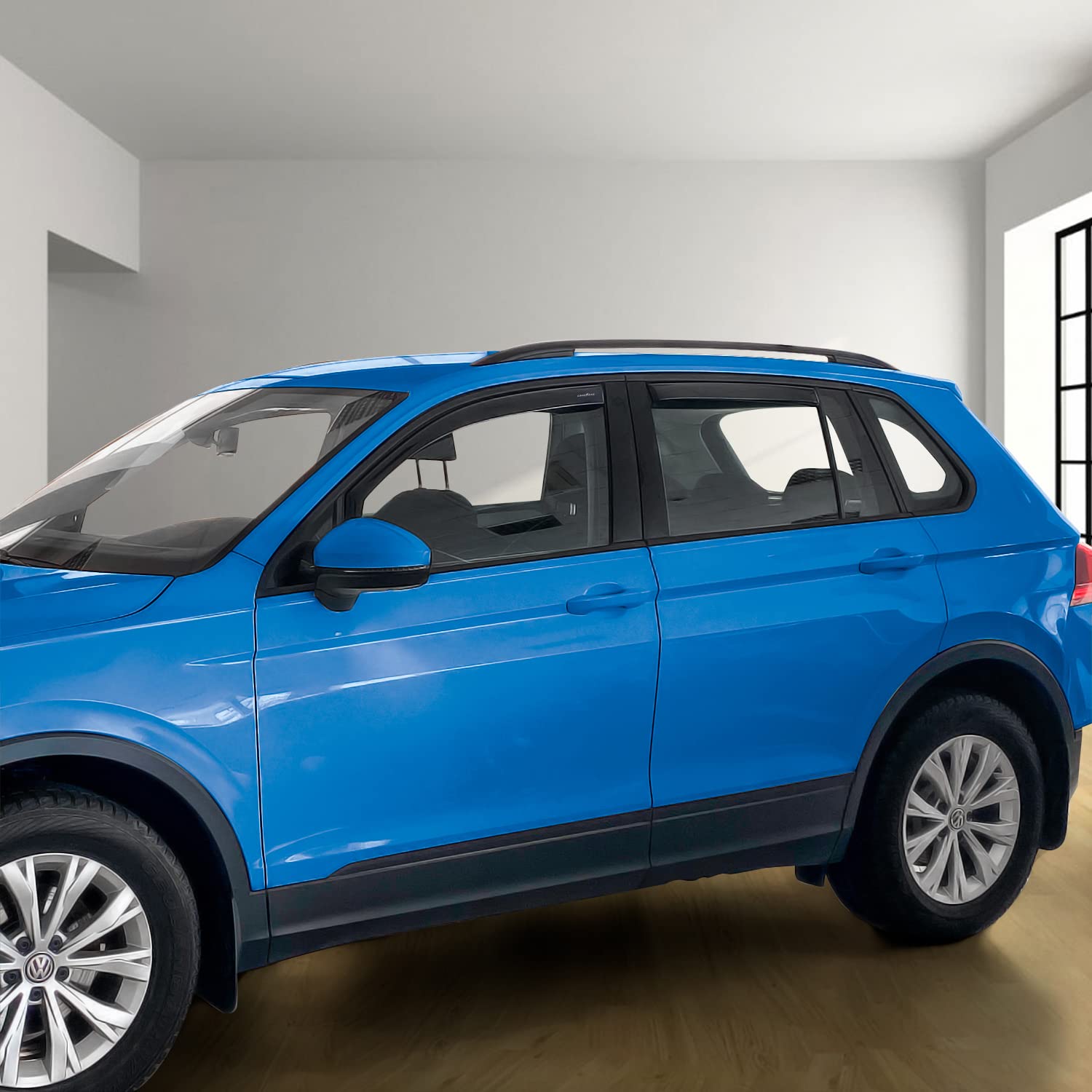 Goodyear Shatterproof In-Channel Window Deflectors For Volkswagen Tiguan 2018-2024, Rain Guards, Window Visors For Cars, Vent Deflector, Car Accessories, 4 Pcs - Gy003448Lp