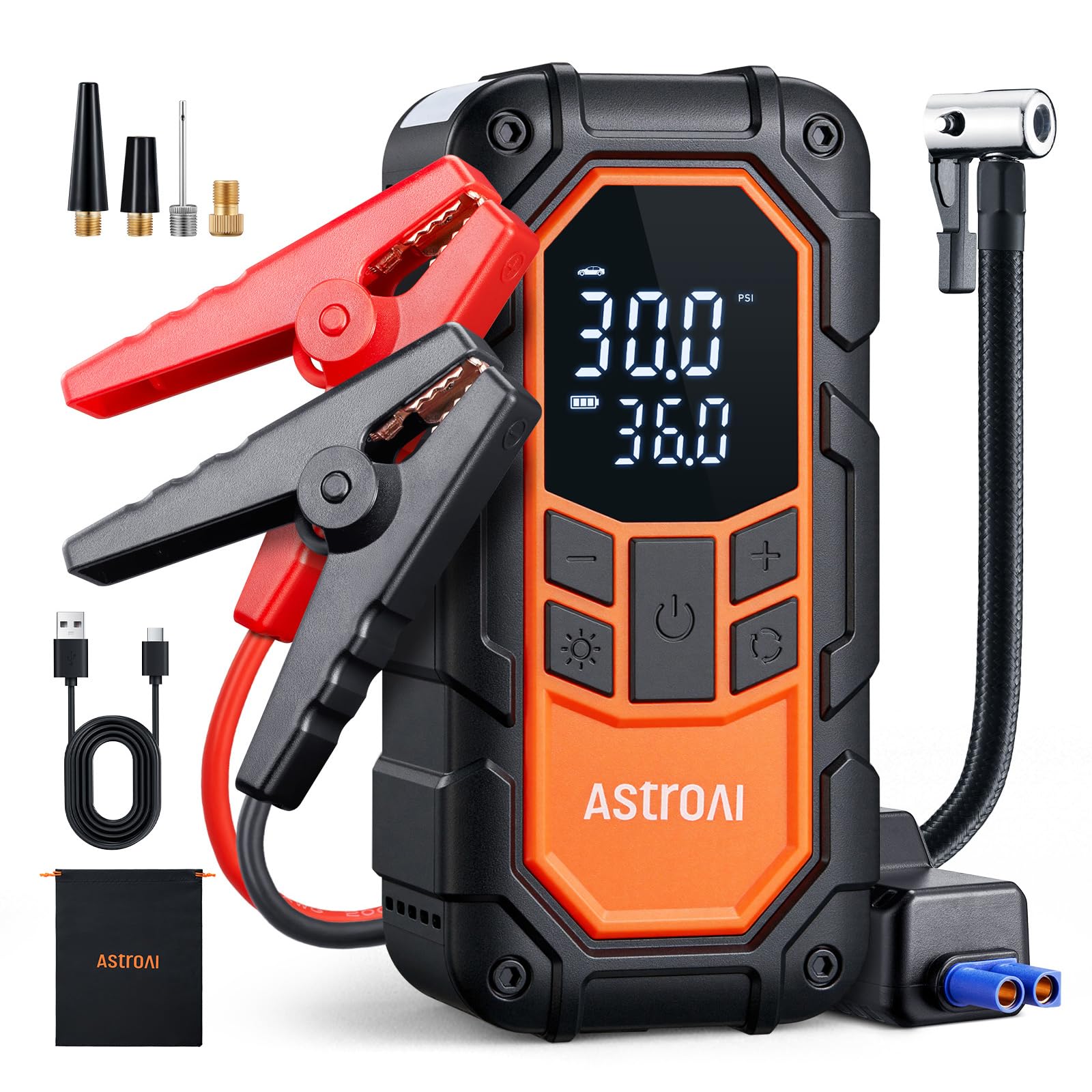 AstroAI S8 Air Nano Jump Starter with Air Compressor, 1500A Peak Car Battery Jump Starter Portable (6.0 Gas/3.0L Diesel) with 15