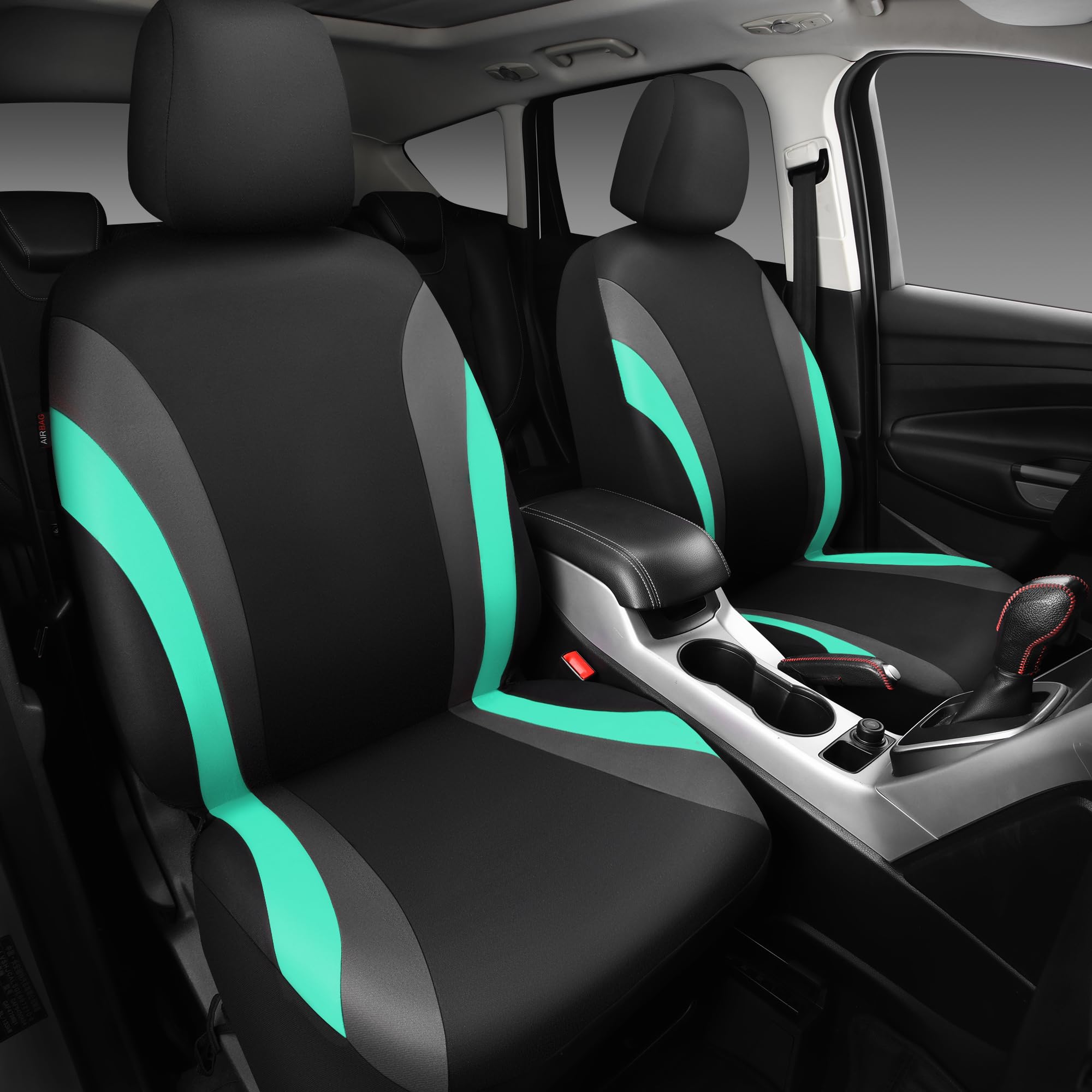 Car Pass Line Rider Sporty Front Seat Covers,Mint Car Seat Covers Two Front Seats Only For Cute Women Girl, Airbag Compatible,Un