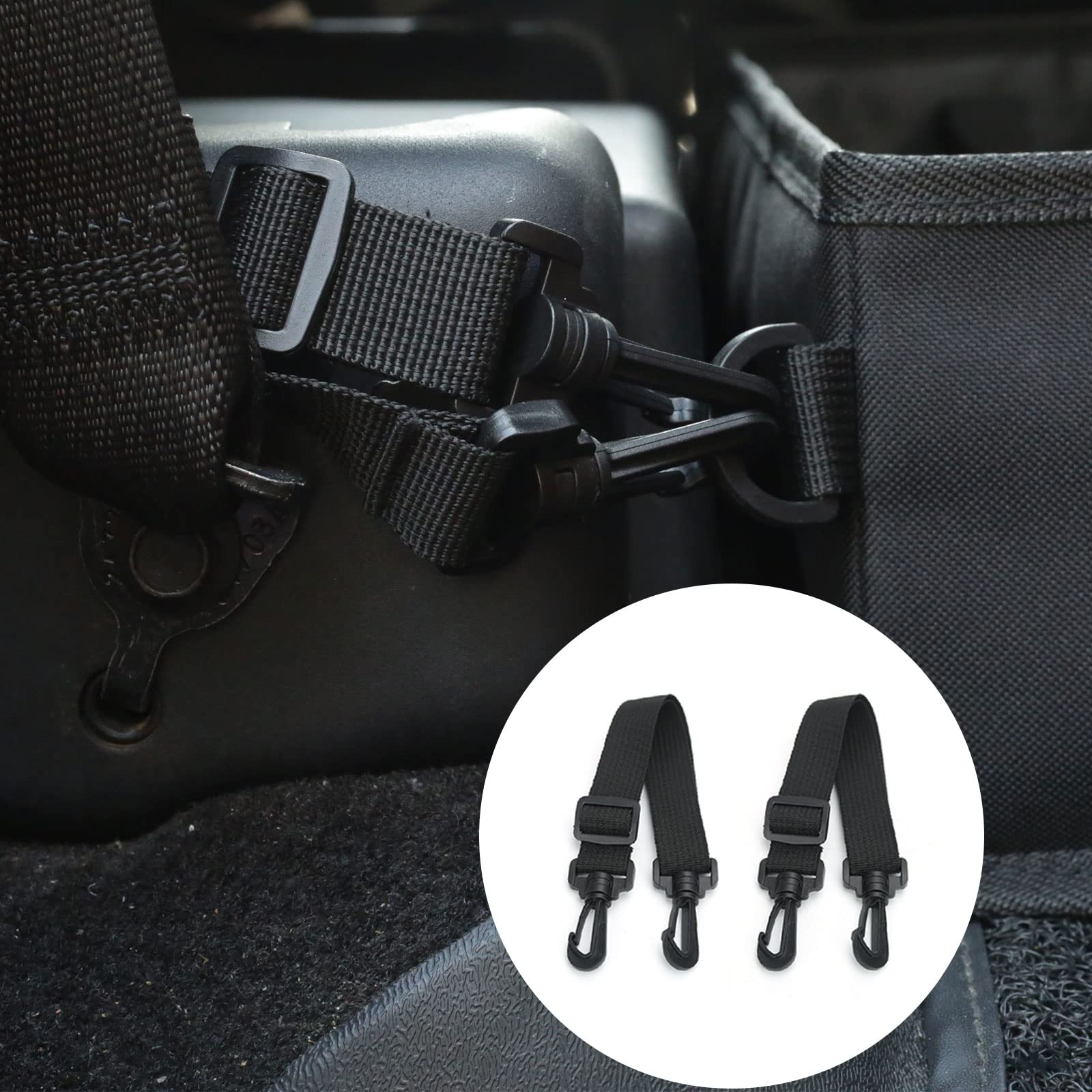 GEEDAR Under Seat Storage Tool Box Organizer for Ford F150/F250/F350 & Chevy Silverado - Black Nylon, 2 Compartments for Bench Seat
