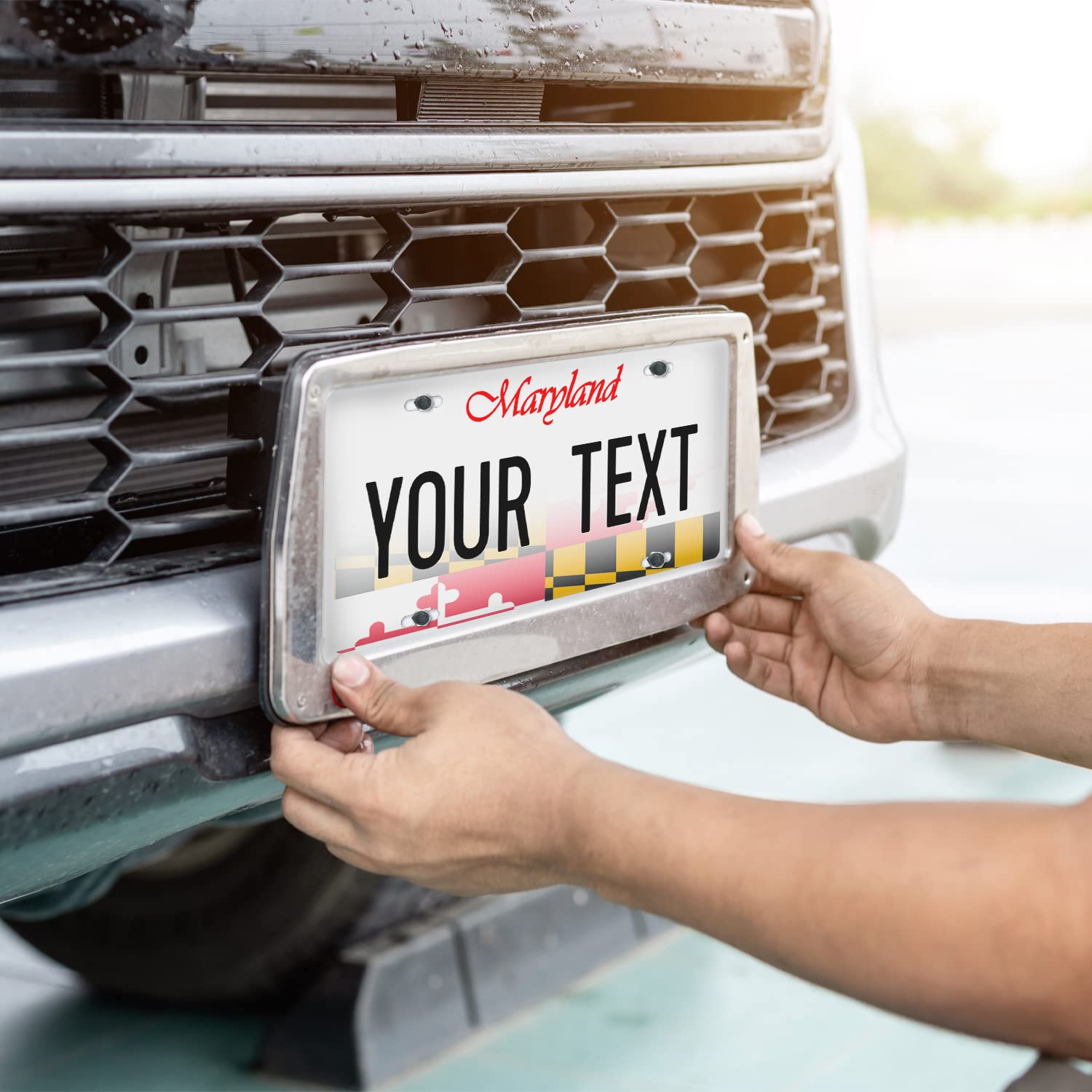 Sigo Signs Custom Maryland License Plate - 6x12" Rust-Free Aluminum, Fade Resistant, Personalized Front of Car Sign
