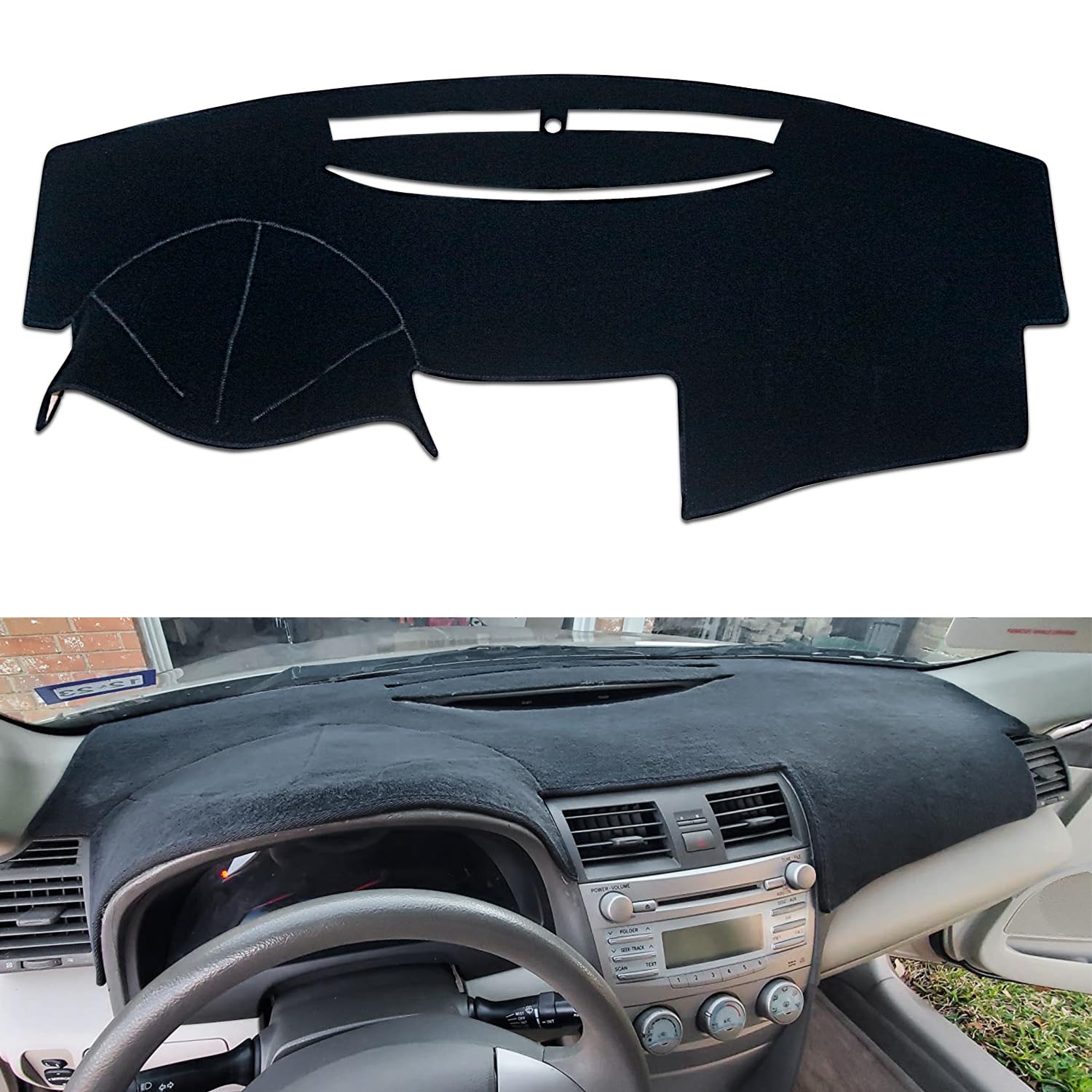 Remoch Dash Cover For Toyota Camry Accessories 2007 2008 2009 2010 2011 Custom Fit Dashboard Cover Mat Pad (Black)