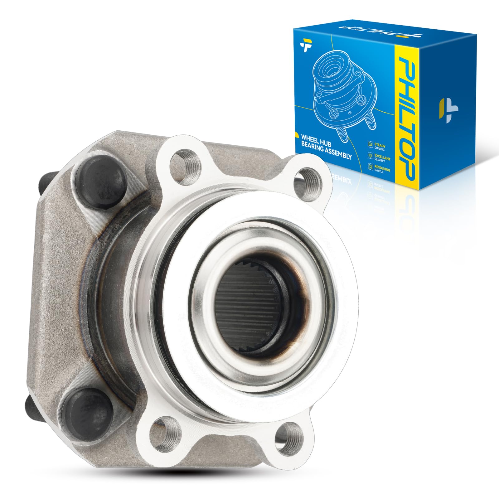 PHILTOP 513297 Front Wheel Hub Bearing Assembly for Sentra 2007-2012, Wheel Bearing 4 Lugs 1PC
