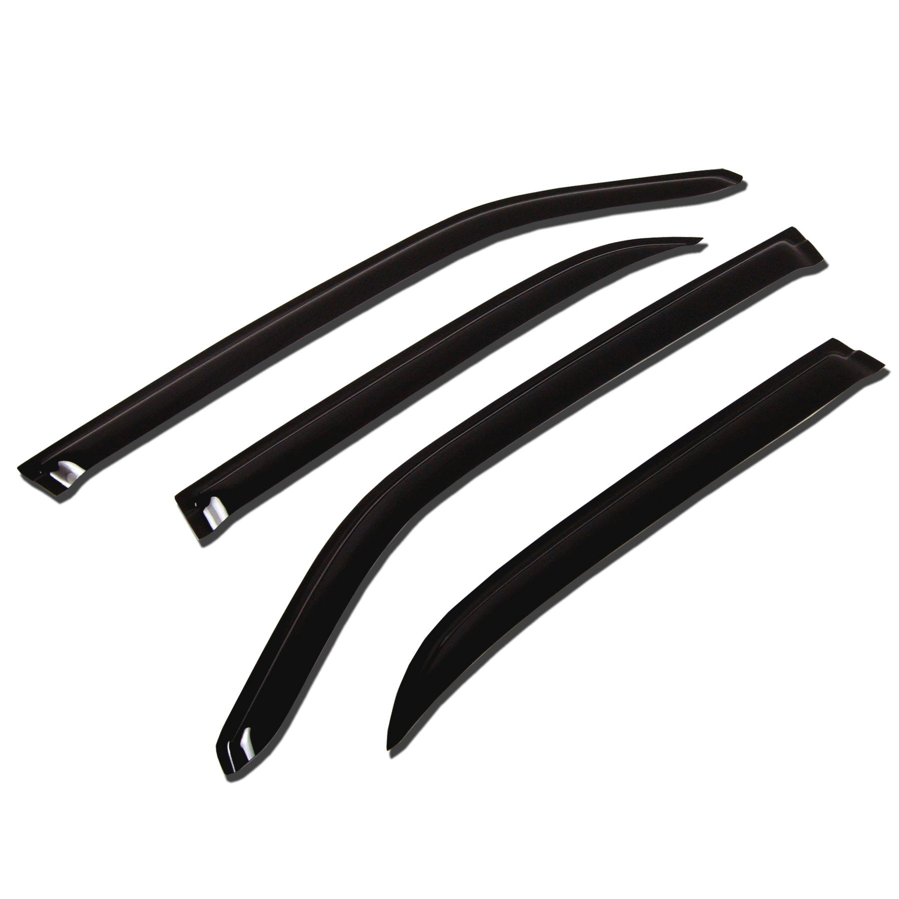 TuningPros WV-069-11 Window Visor Deflector Rain Guard Dark Smoke 4-pc Set