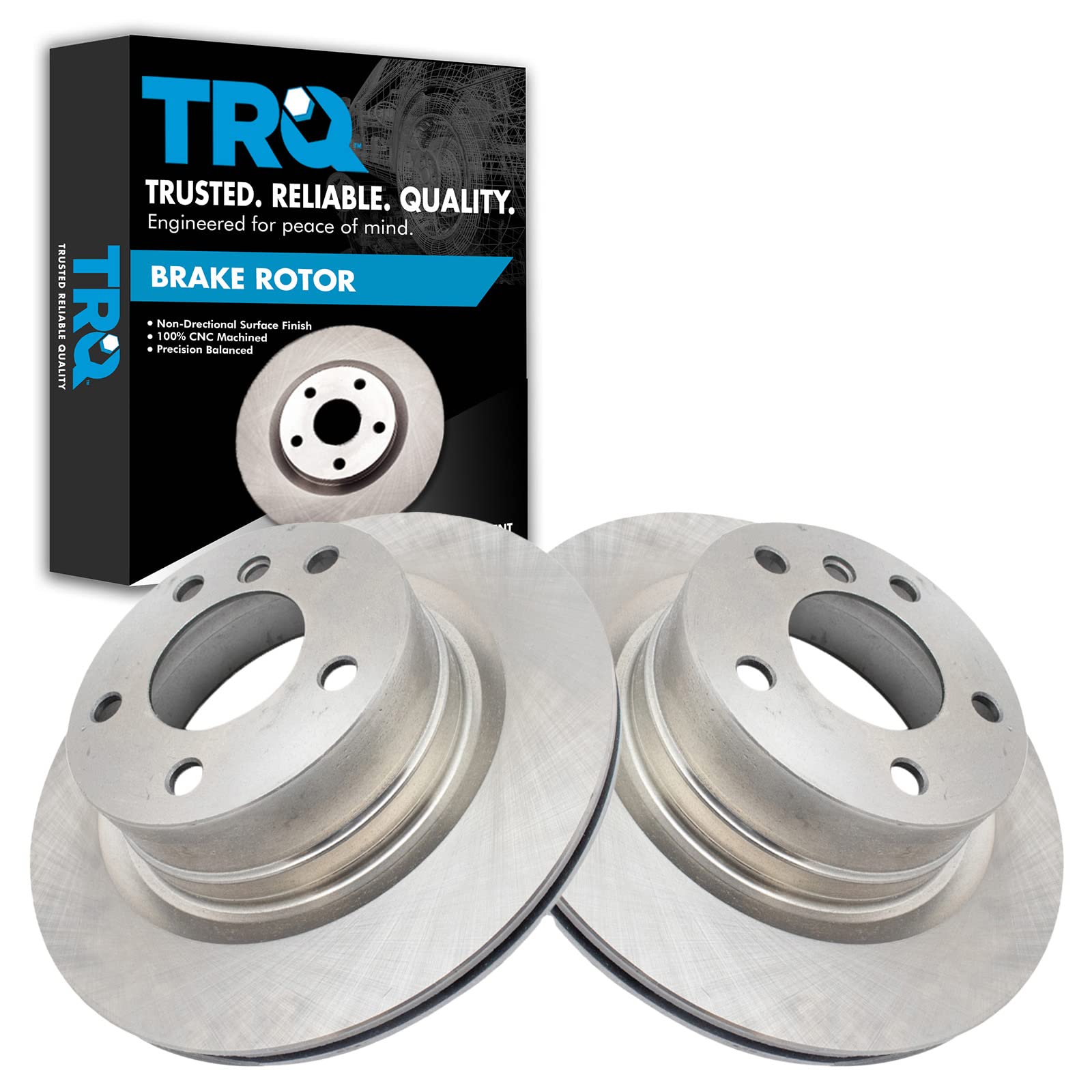 Trq Rear Brake Rotors Set Vented Compatible With 2008-2013 Bmw 128I