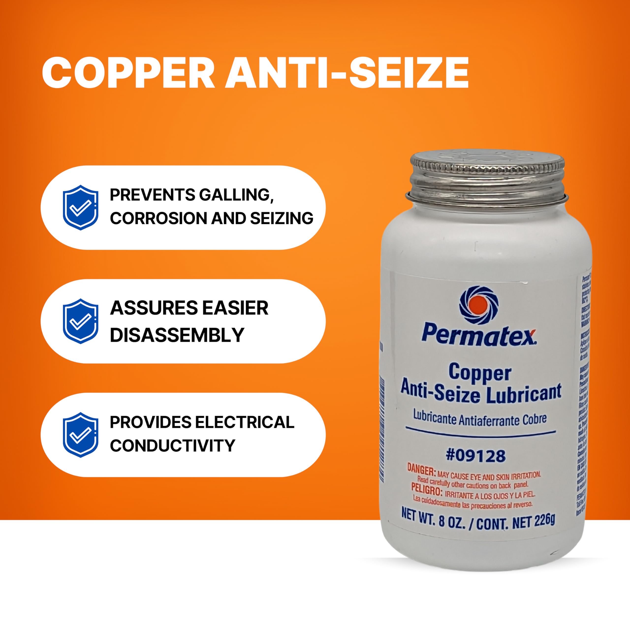 Permatex 09128 Copper Anti-Seize Lubricant, 8 Oz.