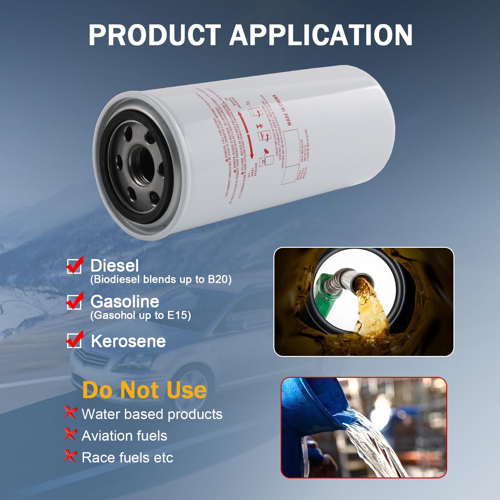 Dicmic F1810Pm0 Fuel Filter Element Spin-On Particulate Replacement For 1200Ktg9075 Filter Head 25 Gpm 1-12 Un 10 Micron Carbon