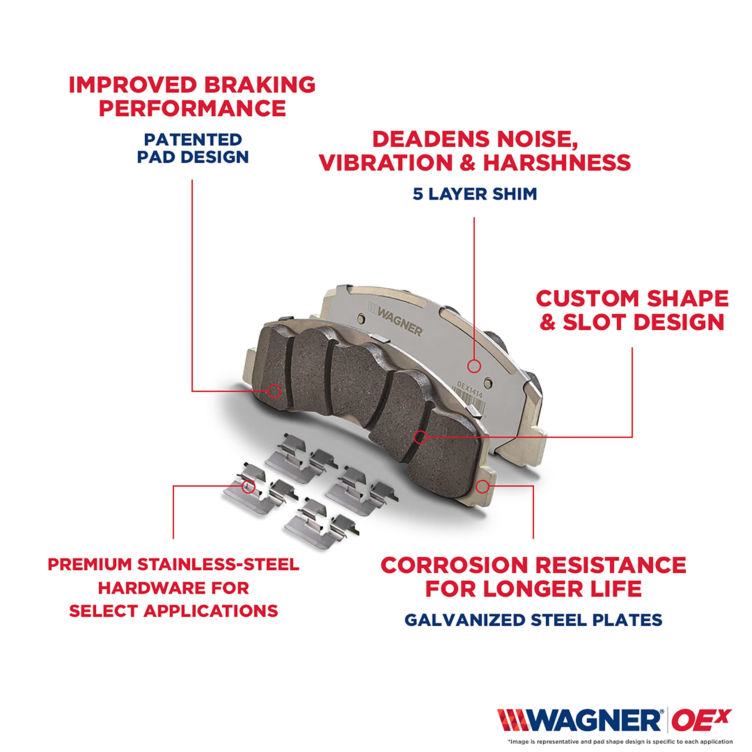 Wagner Brake Oex Oex785 Disc Brake Pad Set Premium Ceramic