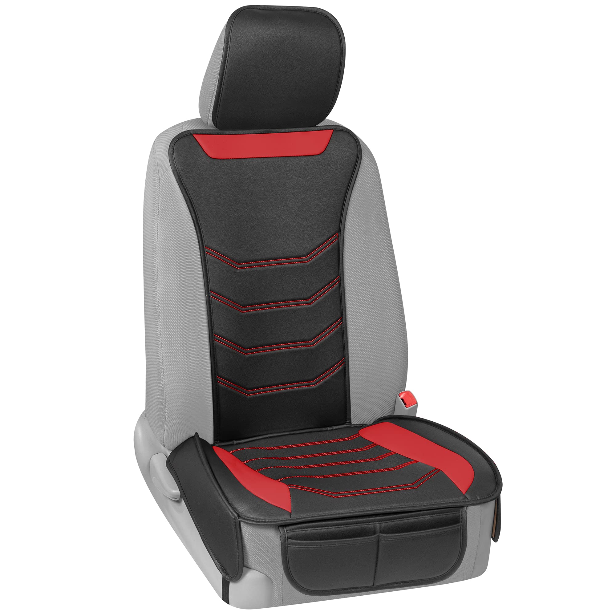Motor Trend Luxefit Seat Cover For Cars Trucks Suv, 1-Pack Premium Faux Leather Car Seat Covers, Easy To Install Automotive Seat