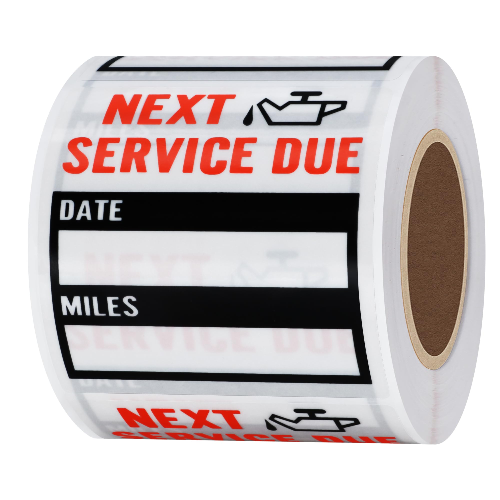 Hybsk 200Pcs Transparent Oil Change/Service Reminder Stickers 2 ''X2 '' Premium Quality Clear Pet Oil Change Stickers (Black)