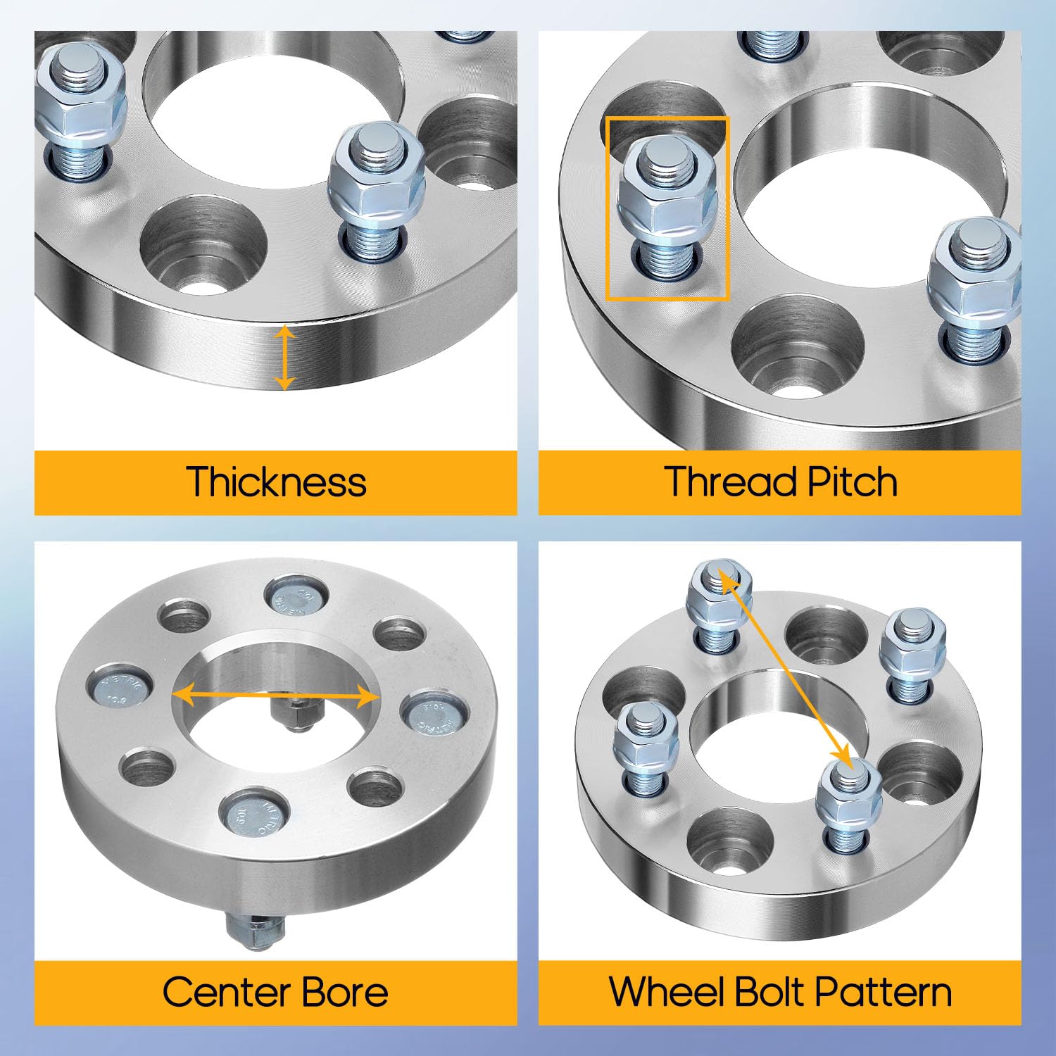 Ocpty 4X100 To 4X100 Wheel Spacers For 323 For Aveo For Celica For Chevette For Civic For Civic Del Sol 1 Inch 12X1.5 Studs 60.1