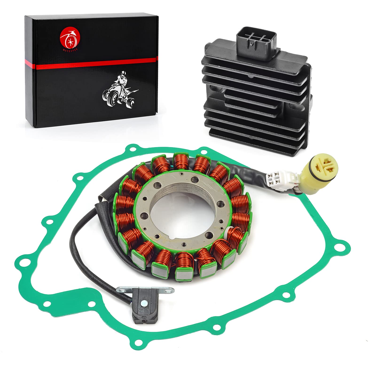 Stator & Regulator Rectifier Gasket Compatible with Yamaha Grizzly 660 YFM 660 Rhino 660 YXR660 2002-2008 5KM-81410-01-00 5BN-81