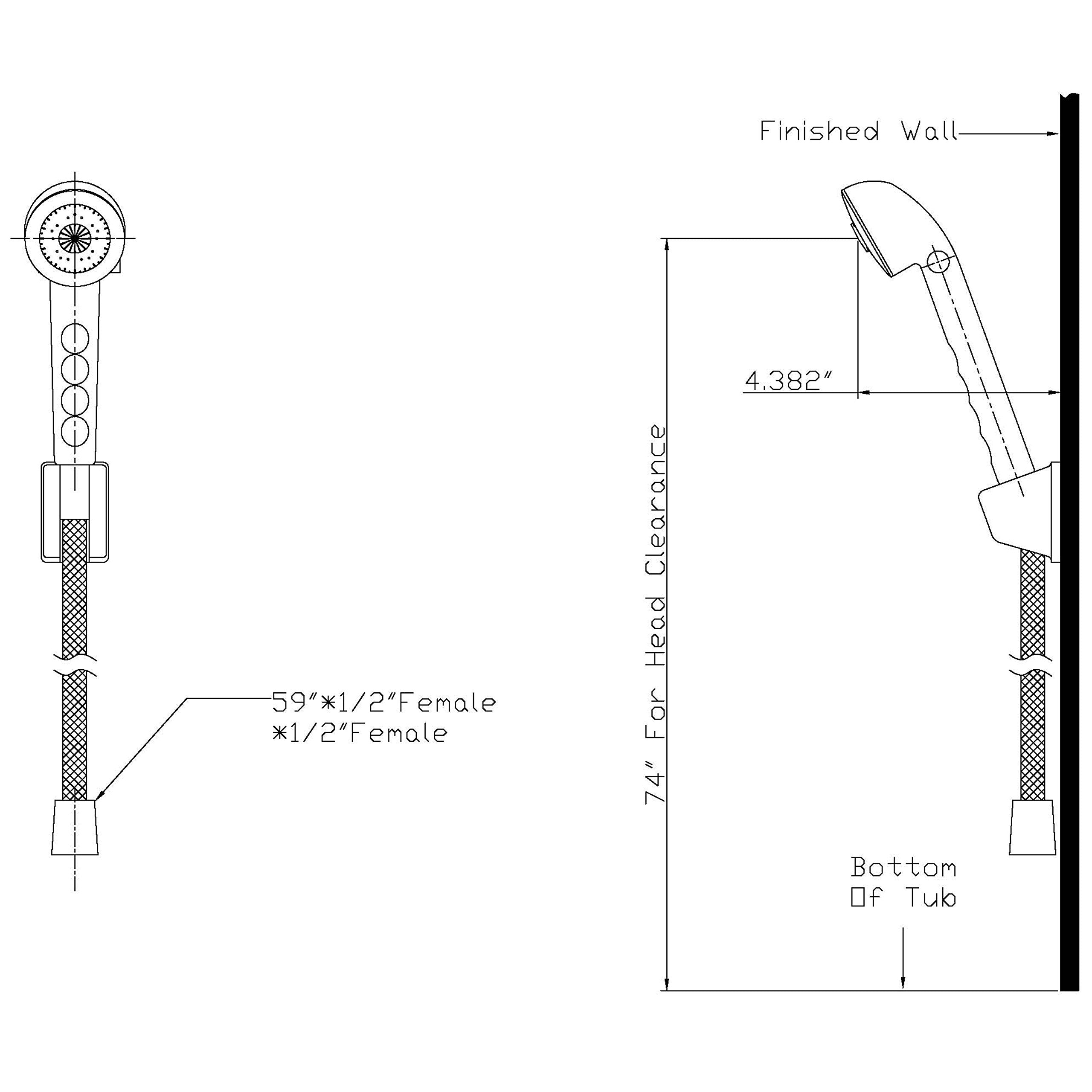 Builders Shoppe 4120Wt Rv/Motorhome Replacement Non-Metallic Hand Held Shower Set White Finish