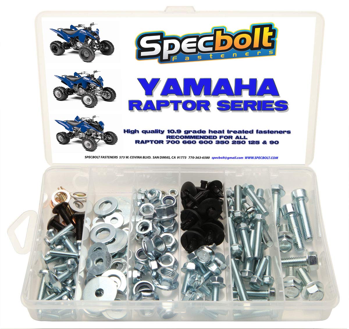 120pc Specbolt Raptor Bolt Kit. fits: Yamaha 600 660 700 ATV for Maintenance & Restoration OEM Spec Fasteners Quad Also Good for