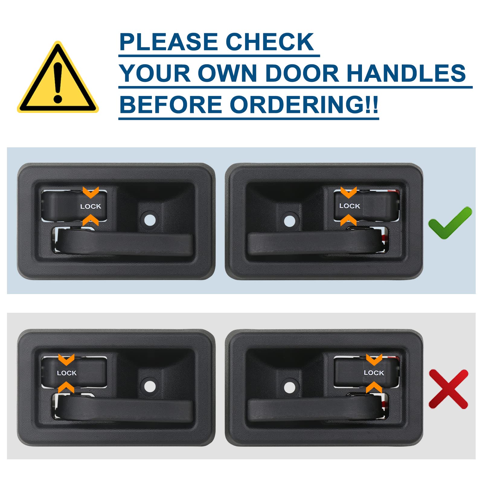 Apperfit Exterior & Interior Door Handles W/Keepers Compatible With Jeep Wrangler Yj Tj 1991-2006 With Full Doors Replaces 55176