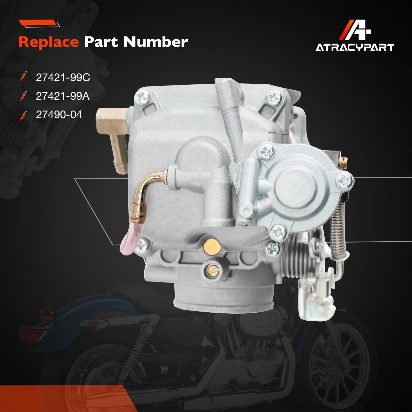 ATRACYPART CV40 Carburetor for Harley Davidson Sportster 883/1200, Dyna, FXR, Softail, Touring - Includes Spark Plug
