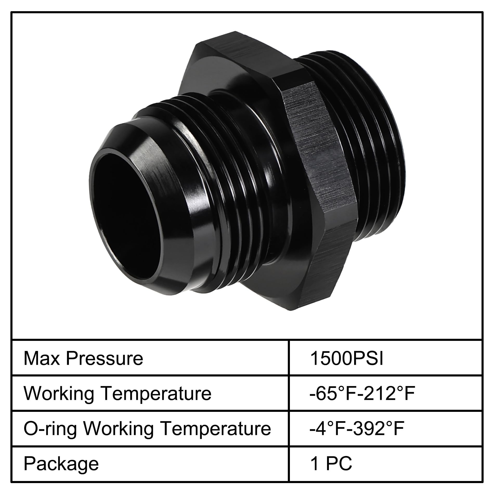 Evil Energy 16An Flare To 16An Orb Male Fuel Rail Adapter Fitting Black 2Pcs