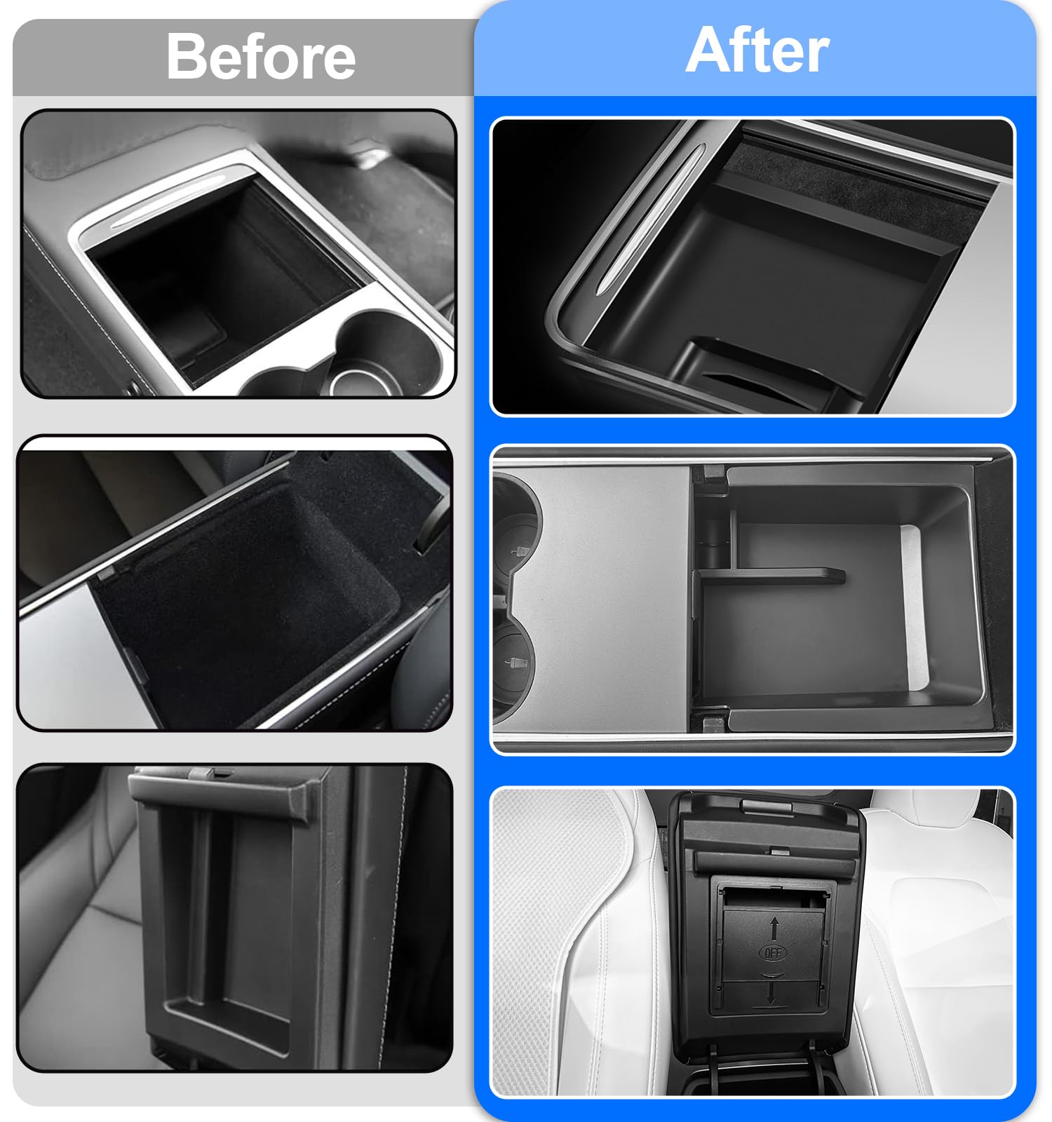 WinDu 5PCS Model 3 Model Y Center Console Organizer Tray Compatible for Tesla 2021-2024 Model Y and 2021-2023 Model 3 Accessorie