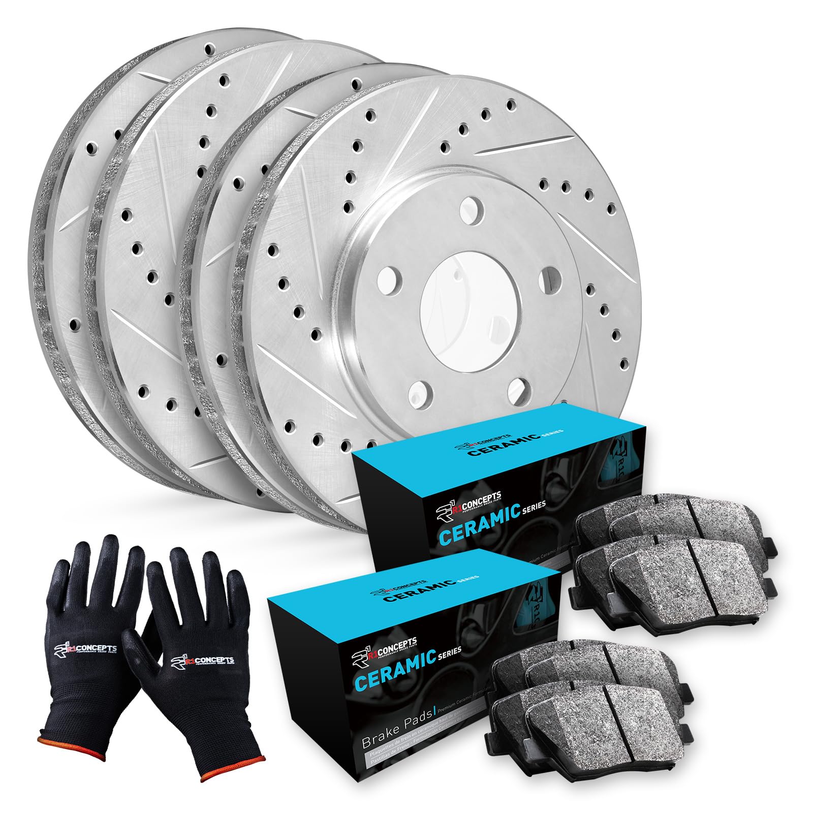 R1 Concepts Front Rear Brakes And Rotors Kit Front Rear Brake Pads Brake Rotors And Pads Ceramic Brake Pads And Rotors Fits 1997
