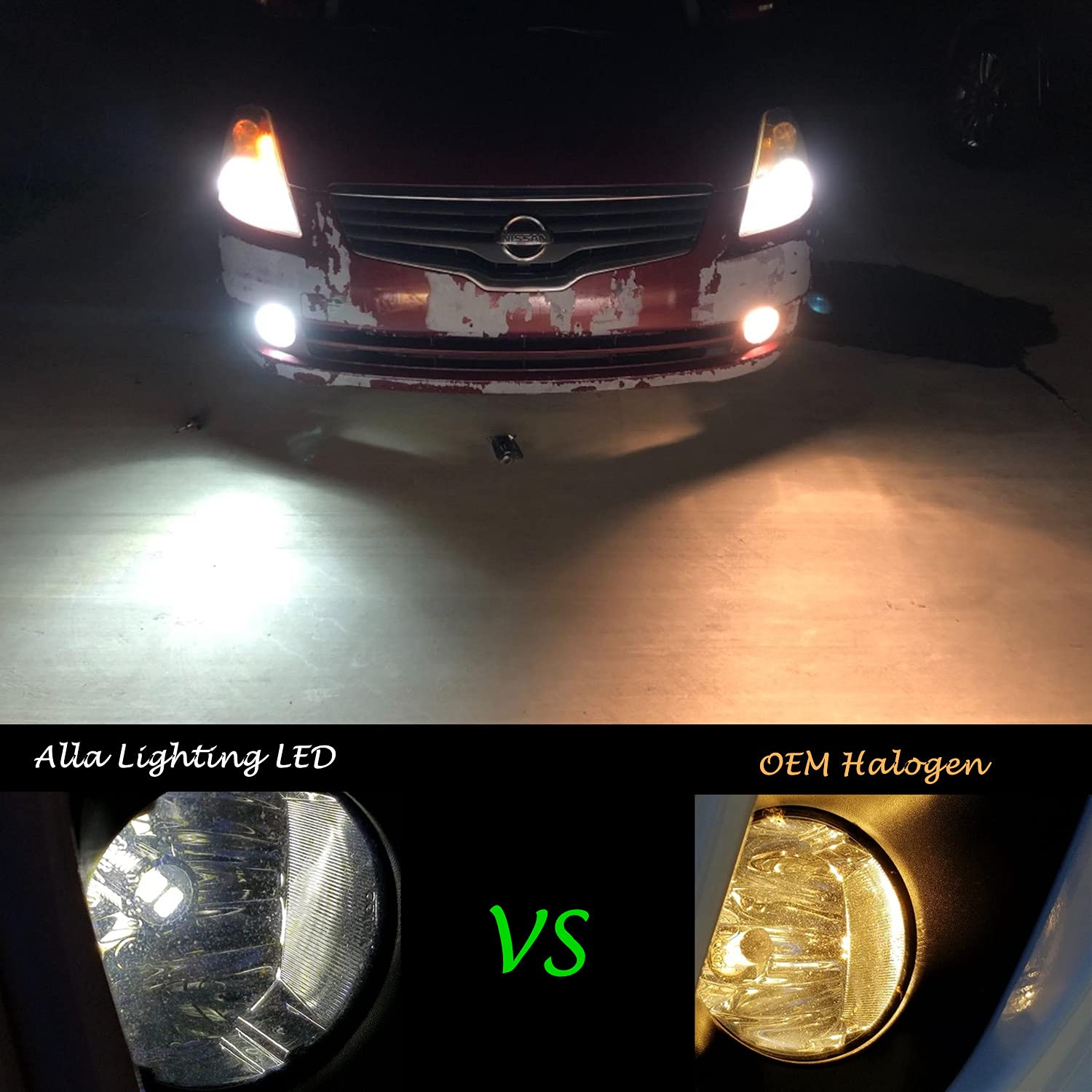 Alla Lighting Super Bright H8 H11 Led Fog Lights Bulbs Or Drl, 6000K Xenon White H16 H11Ll H8Ll H1155 Replacement, 2800Lms 5730