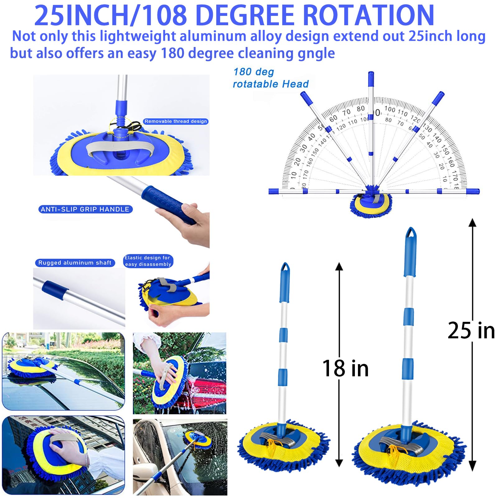 LIANXIN 37Pcs Car Wash Detailing Kit - Foam Gun, Brush, Towels, Tire Brush, Sponge, XXL-25, Sky Blue, Model QJB-25