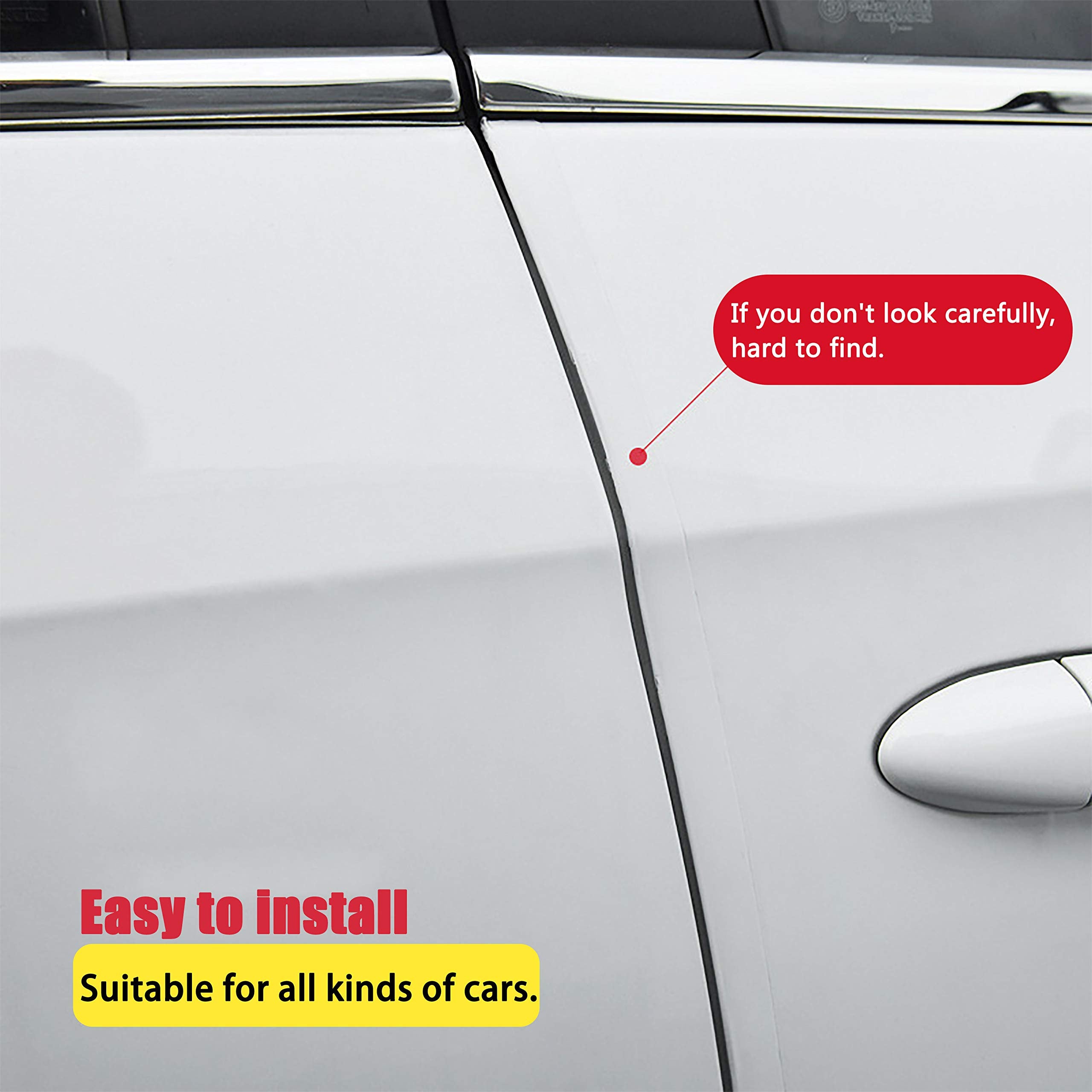 Car Door Transparent Seal Strip Door Edge Cover Guard Strips Entry Sill Guard Scuff Plate Protectors Invisible Universal Anti-Sc