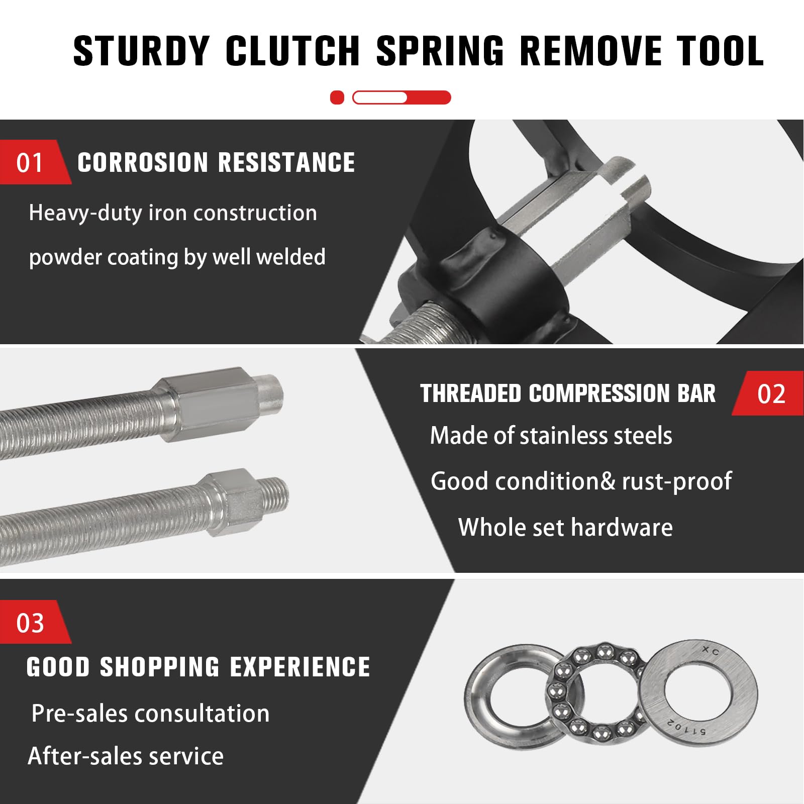 Chifun Clutch Spring Compressor Compression Tool Steel Compatible With Harley Softail Touring Sportster 1990-2017 Xl 883 1200 48