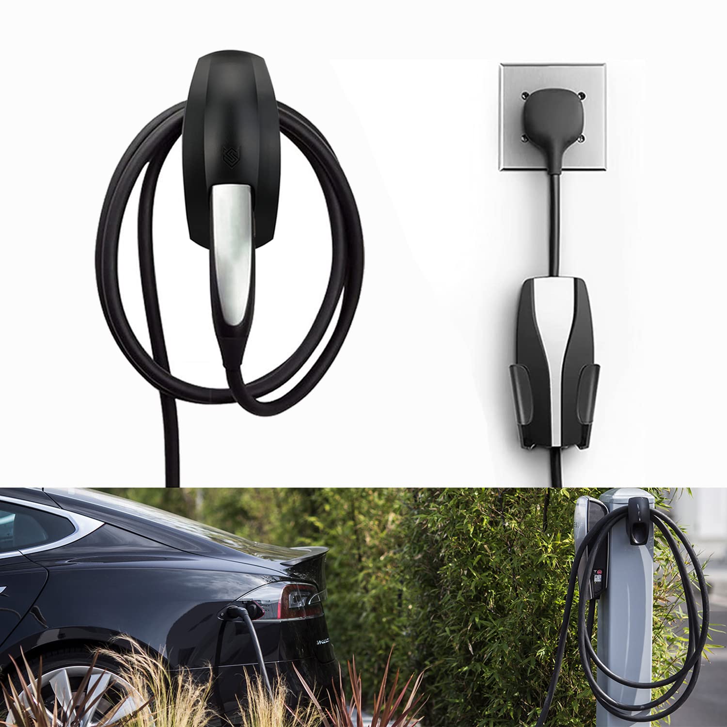 Seven Sparta Charging Cable Holder With Chassis Bracket Compatible With Tesla Model 3 Model Y Model X Model S Charger Cable Orga