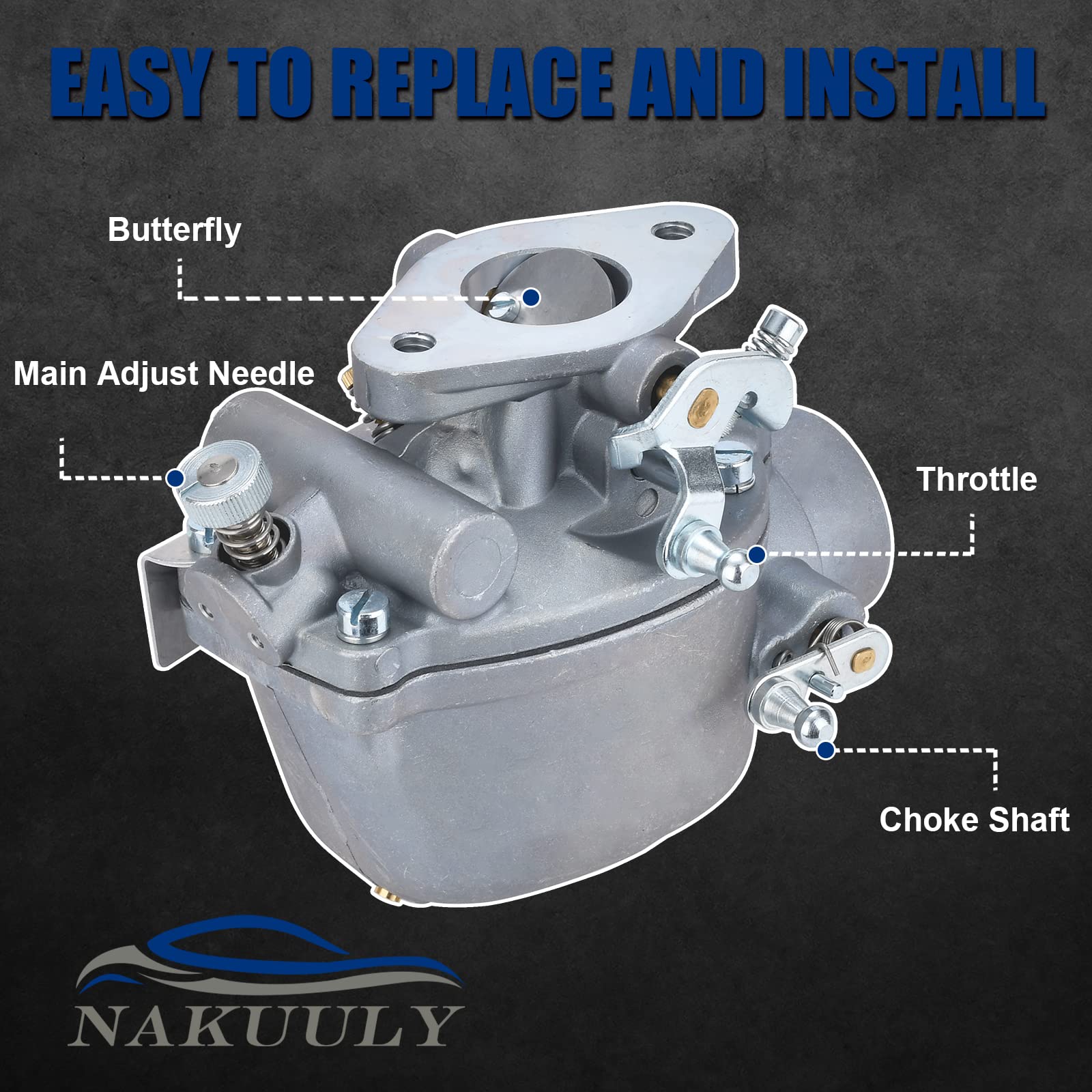 Nakuuly 8N9510C Marvel Schebler Carburetor For Ford Tractor With Gasket And Bolts Compatible With Ford Tractor 2N 8N 9N 1939-195