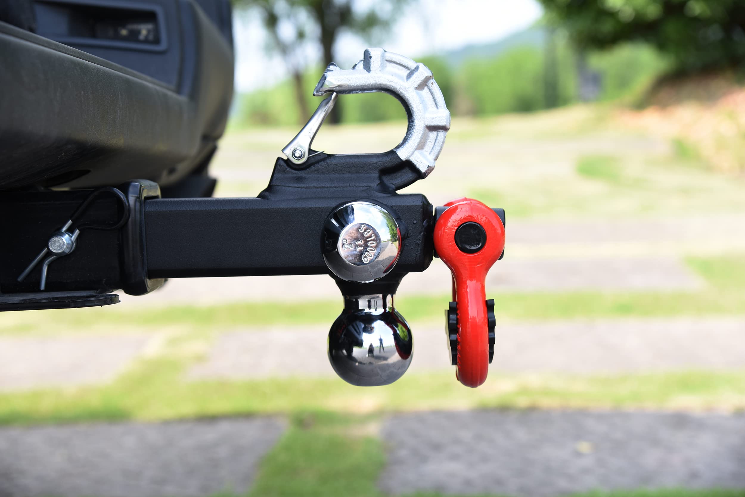 TOPTOW Tri-Ball Hitch Mount with Chrome Tow Balls, 1-7/8", 2", 2-5/16", Alloy Steel, Model 64062, Fits 2
