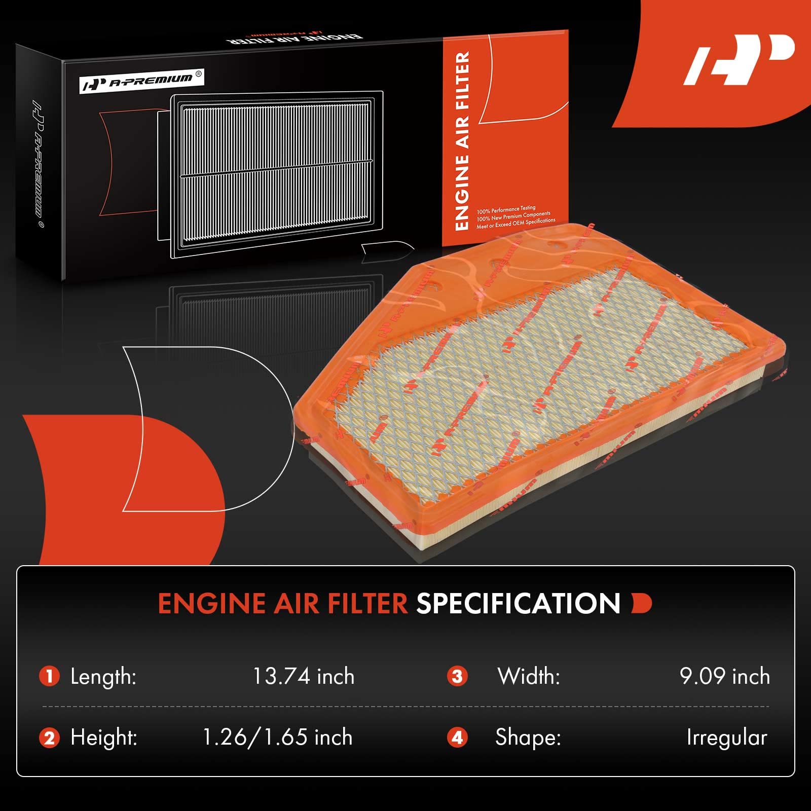 A-Premium Engine Air Filter Compatible With Chevrolet Malibu 2016-2022 & Cadillac Xt4 2019-2022 & Buick Envision 2021-2022, Rega