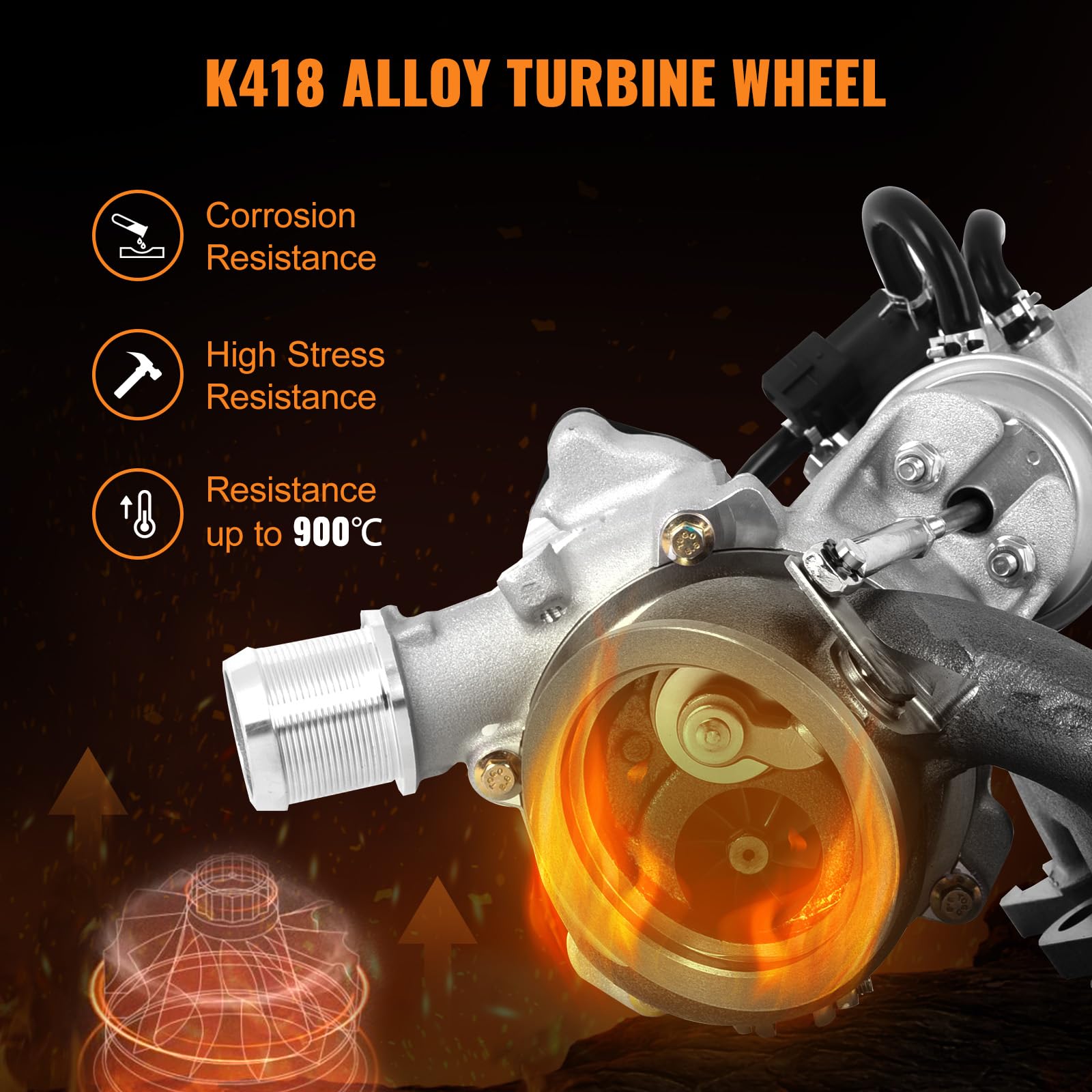 TOPAZ Turbo Turbocharger with Complete Installation Kits Compatible with Chevy Chevrolet Cruze 2011-2019 Sonic 2012-2020 Trax 20