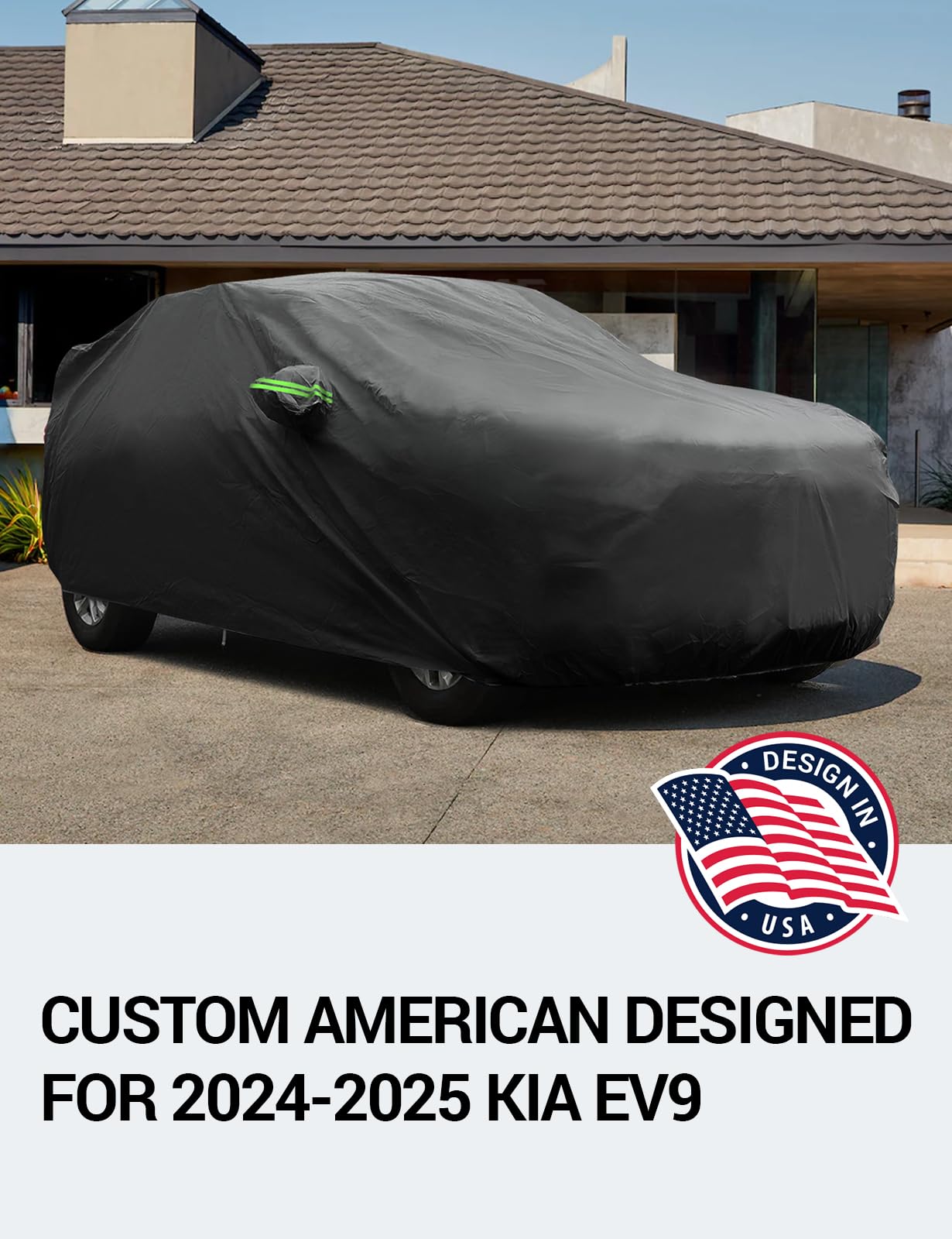 Proadsy 2025 Upgrade Car Cover Custom Fit For 2024 2025 Kia Ev9, Waterproof All Weather For Automobiles, Full Exterior Cover Rai