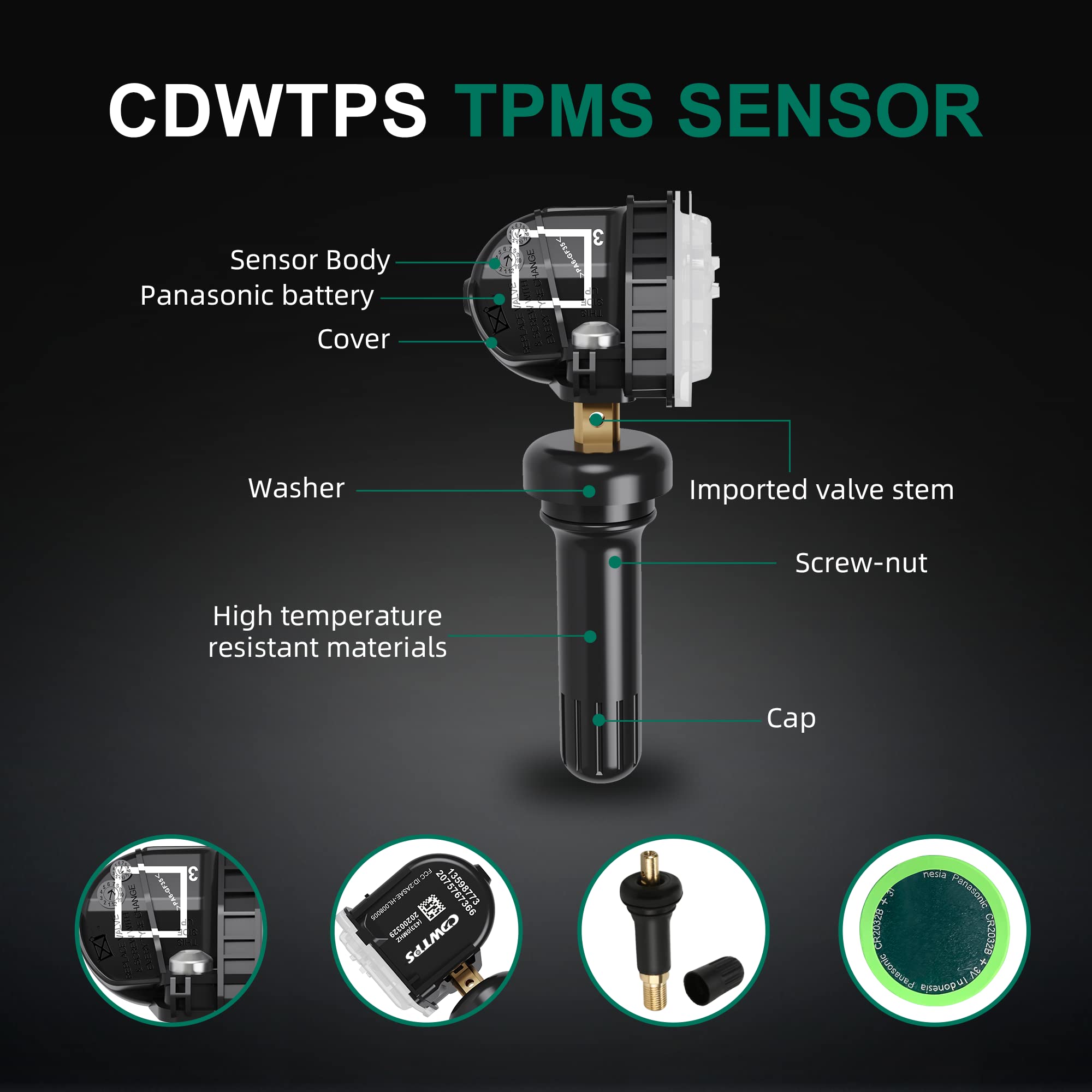 Tpms Sensor, 315Mhz 13598772 Tire Pressure Monitor System For Gm| Gmc | Chevy | Buick | Cadillac Replace#13598771,13586335,13581558,20923680