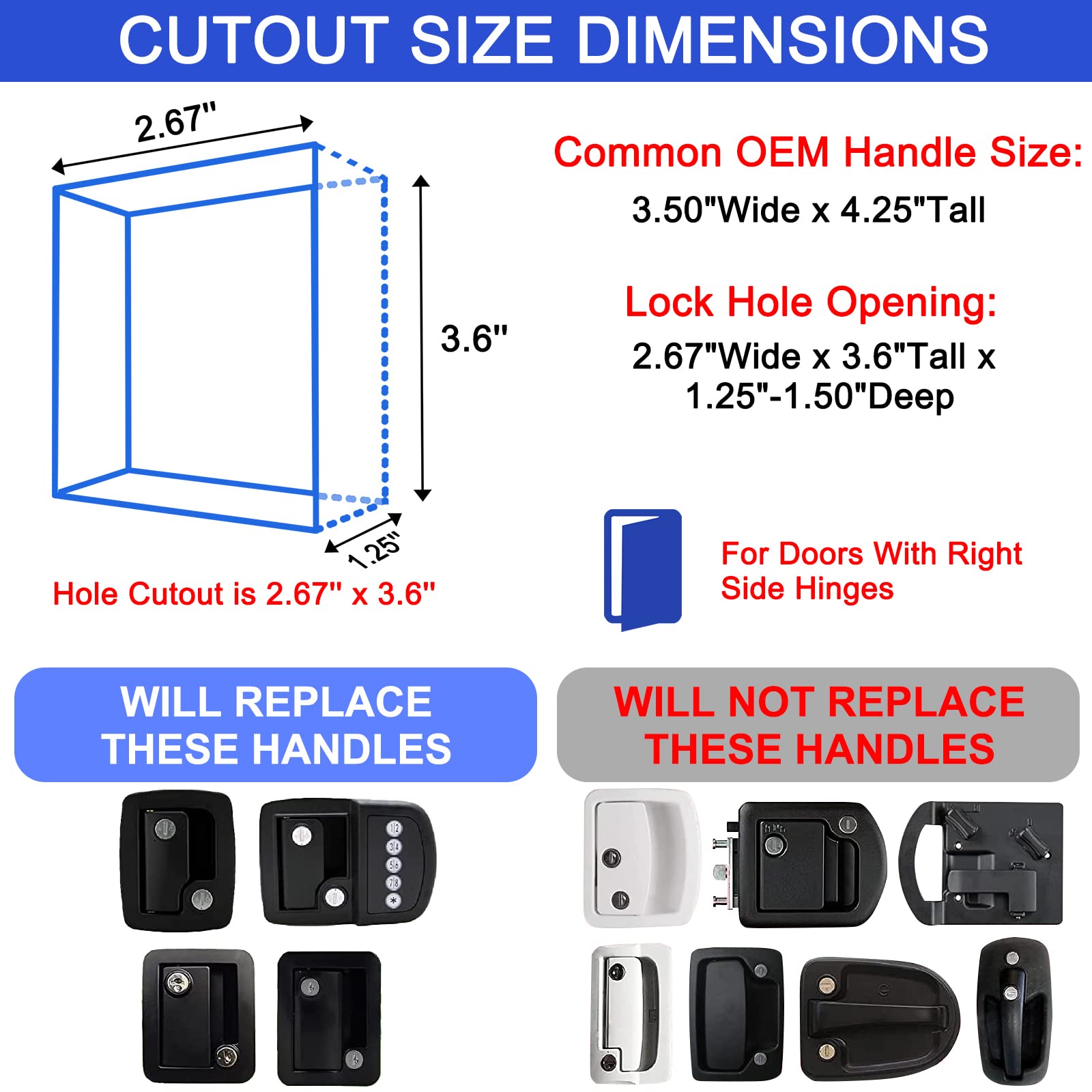 Ristow Upgraded Rv Door Locks For Travel Trailers With Paddle Deadbolt, Camper Door Latch Lock Replacement Kit For Trailer Door Camper Horse Trailer Cargo Hauler