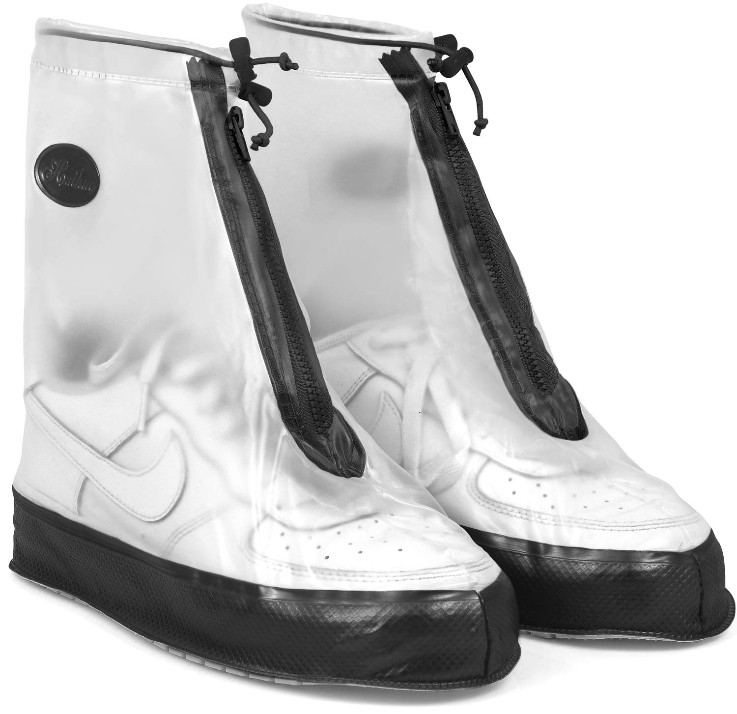 Rain Shoe Covers | Waterproof Shoe Covers For Men Women | Reusable Galoshes Overshoes (Clear/Black, Xx-Large)